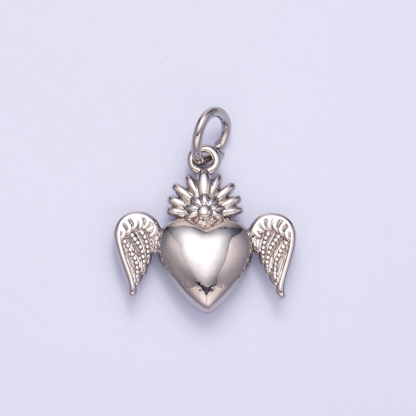 24k gold filled mini heart angel wings add-on charm | N052