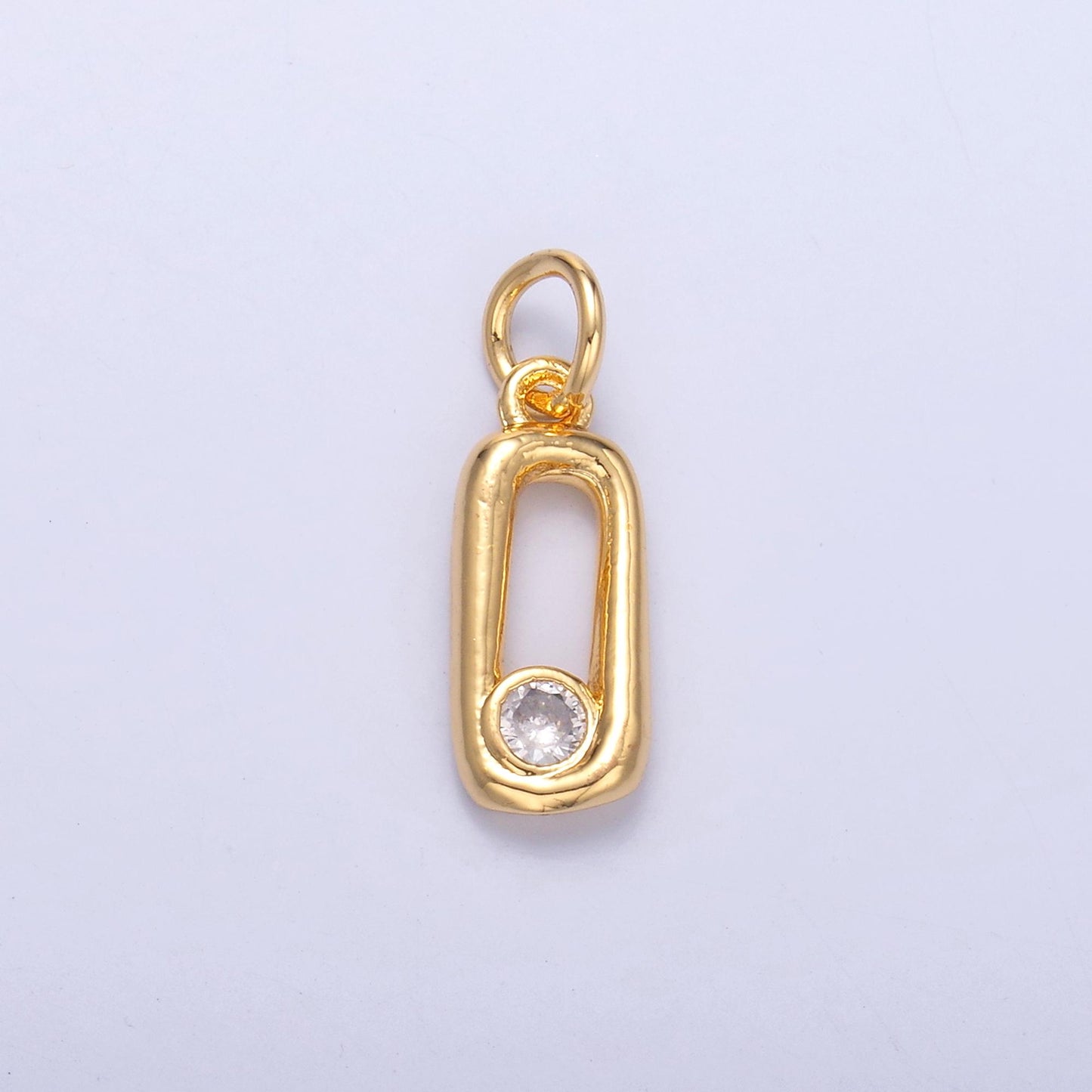Mini safety pin charm in 24k gold Filled for bracelet earring necklace charm