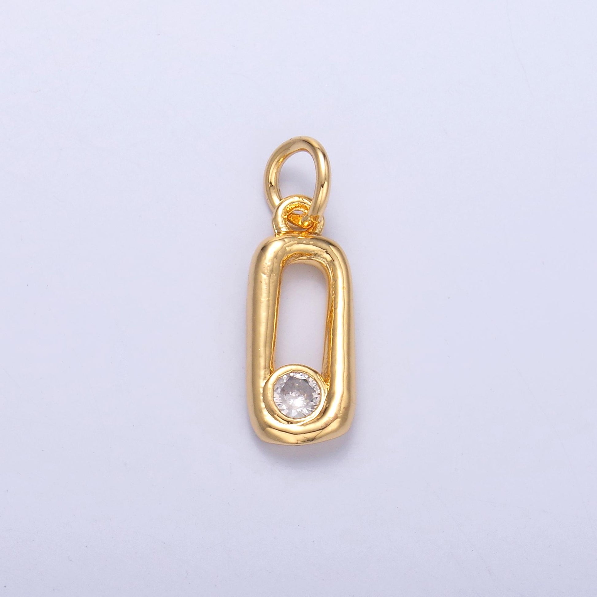 Mini safety pin charm in 24k gold Filled for bracelet earring necklace charm