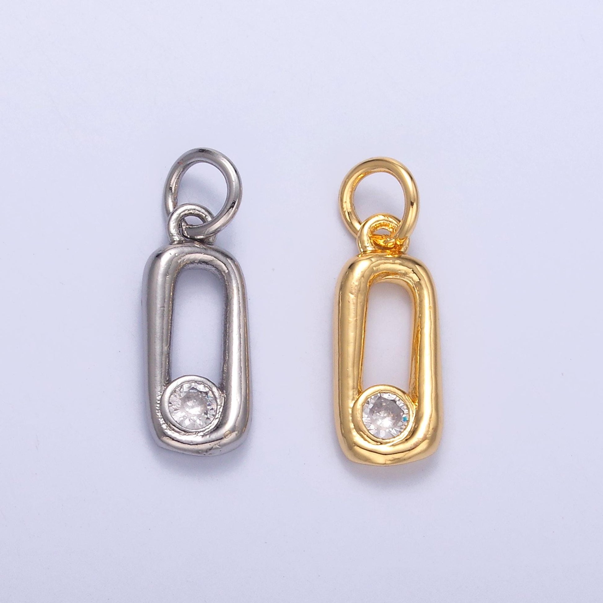 Mini safety pin charm in 24k gold Filled for bracelet earring necklace charm