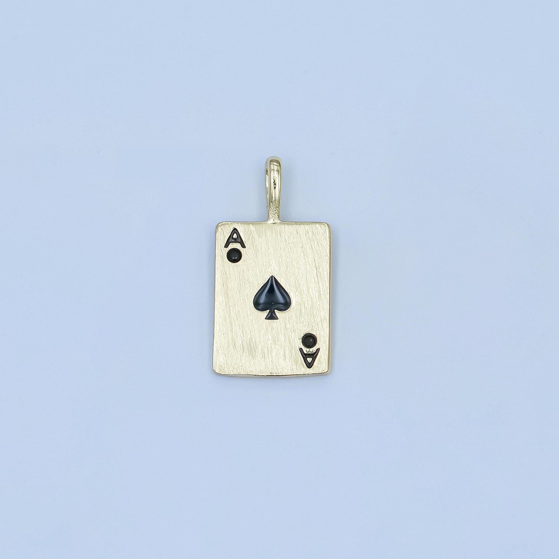 Dainty Gold heart ace playing card charm ace of spade poker pendant las vegas jewelry inspired AA-1449