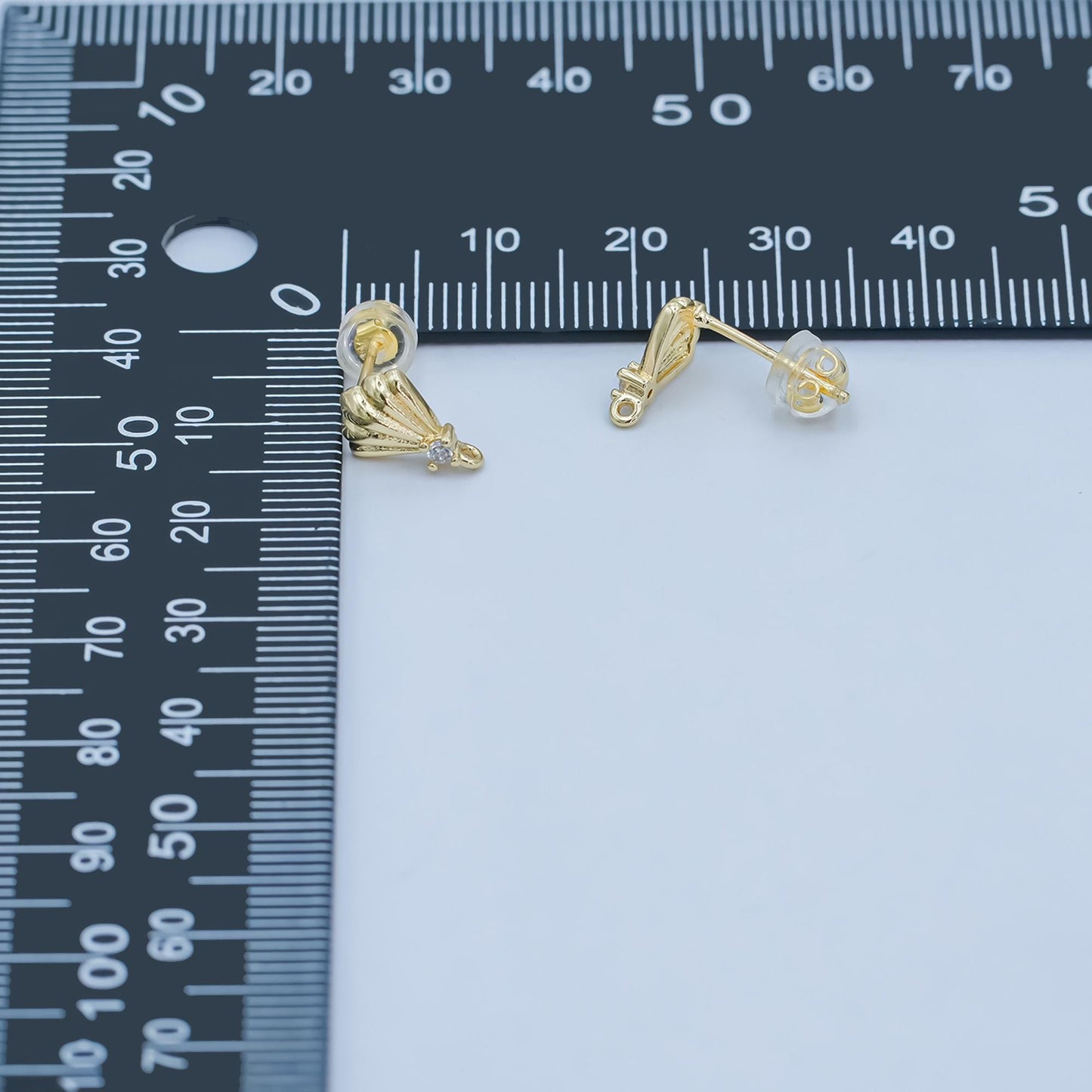 24K Gold Filled Clam Shell Earring Posts Beach Summer Inspired for DIY Jewelry Making Supply Z-1131