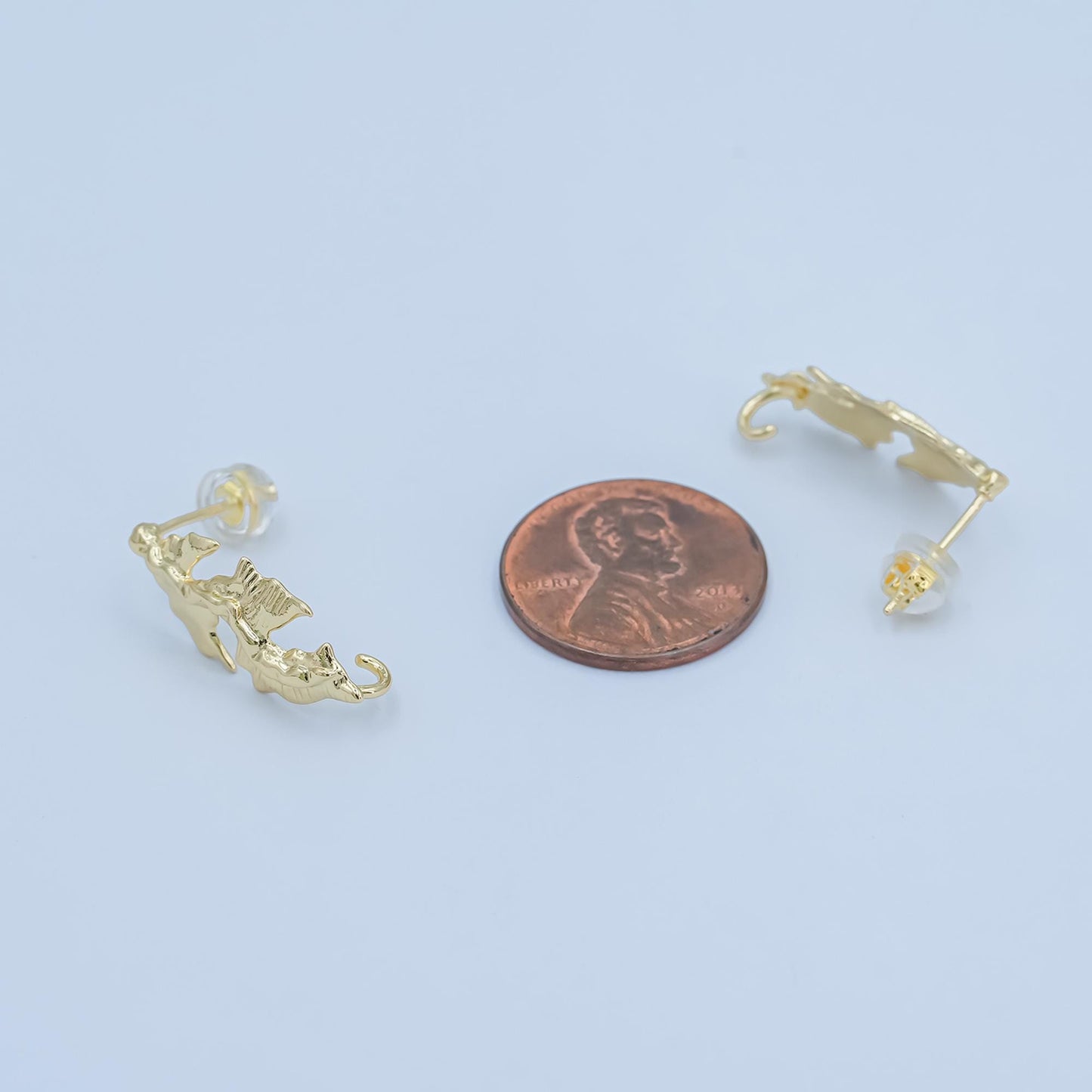 24K Gold Filled Coral Earring Posts Kelp Beach Summer Inspired for DIY Jewelry Making Supply Z-1135