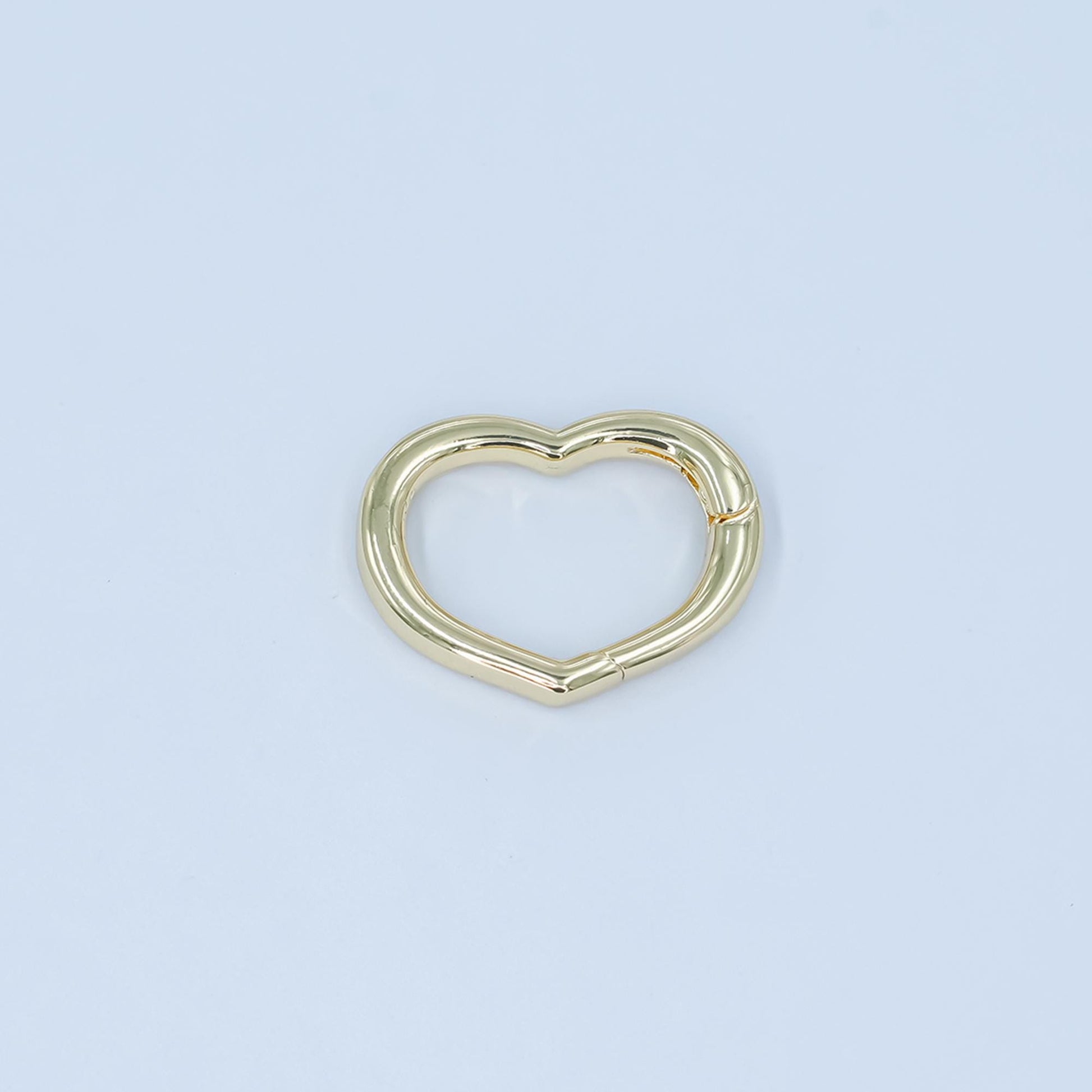 Gold silver spring gate ring heart clasp, push clip clasp, spring gate for jewelry making Z-1136