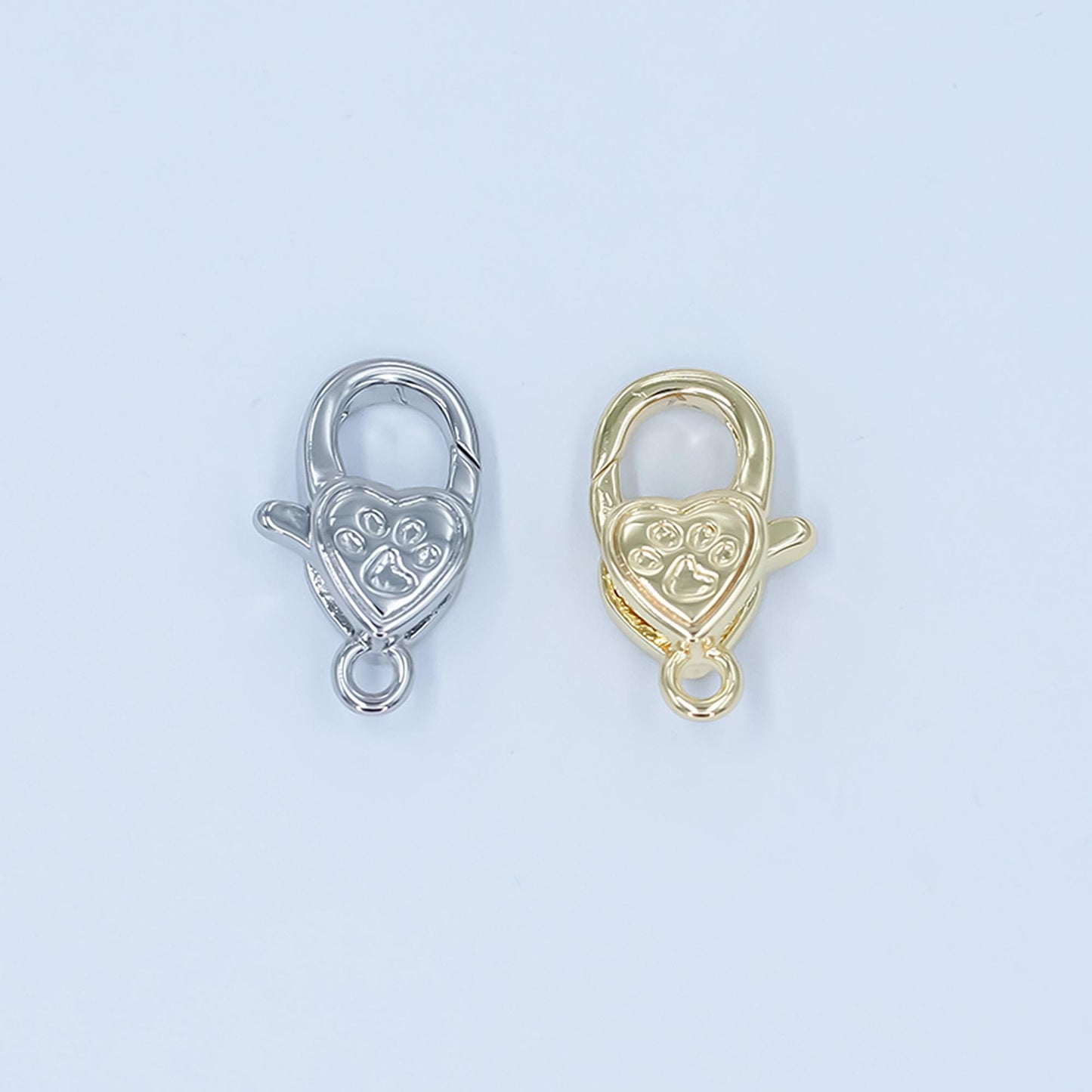 Mini 24k gold filled Dog Paw lobster clasps for bracelet Anklet necklace jewelry supply in gold silver Z-1140