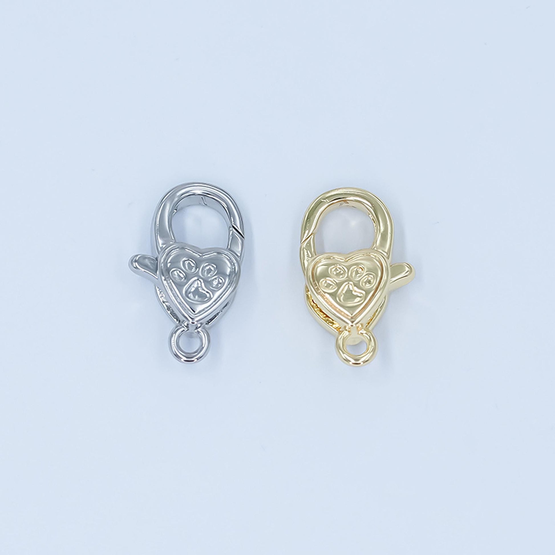 Mini 24k gold filled Dog Paw lobster clasps for bracelet Anklet necklace jewelry supply in gold silver Z-1140