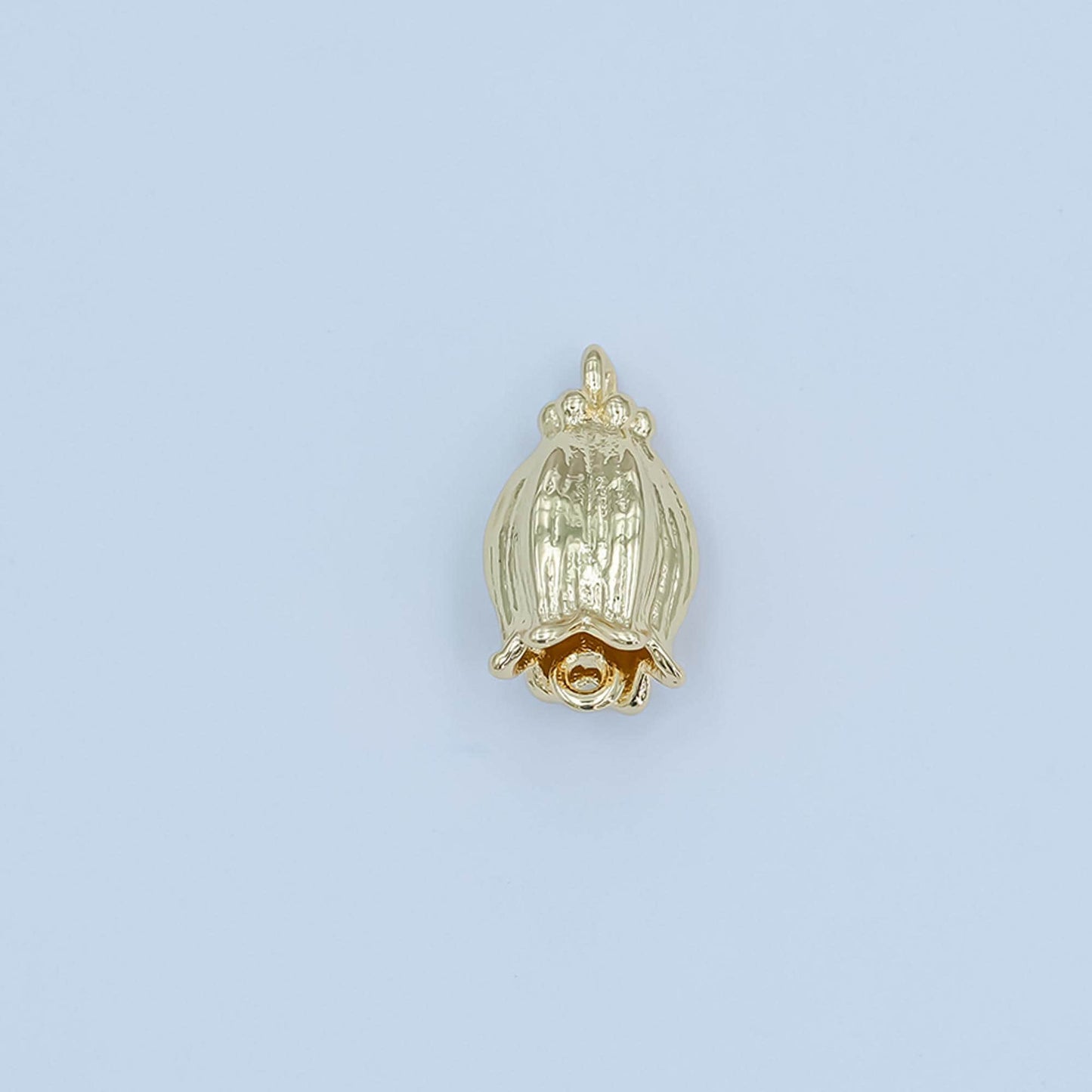Tiny Gold Flower Bud Charm Connector for Bracelet Necklace Flower Rose Jewelry Finding | Y-012