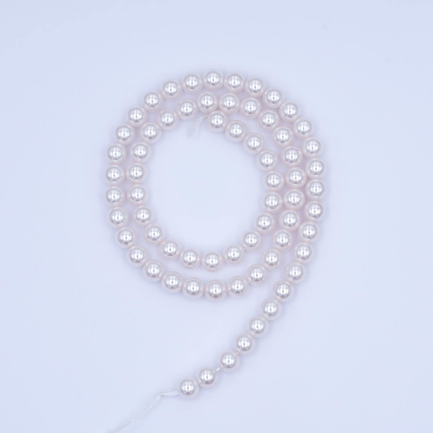 6mm Round Shell Pearl Bead Strand High Luster Synthetic Pearls for Jewelry Making, Necklace & Bracelet Craft Supplies Colorful Beads WA2995