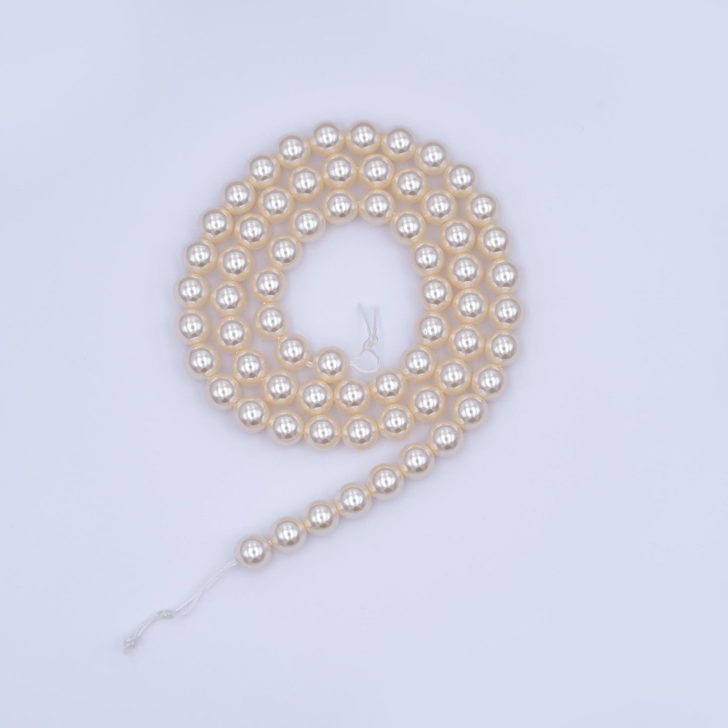 6mm Round Shell Pearl Bead Strand High Luster Synthetic Pearls for Jewelry Making, Necklace & Bracelet Craft Supplies Colorful Beads WA2995