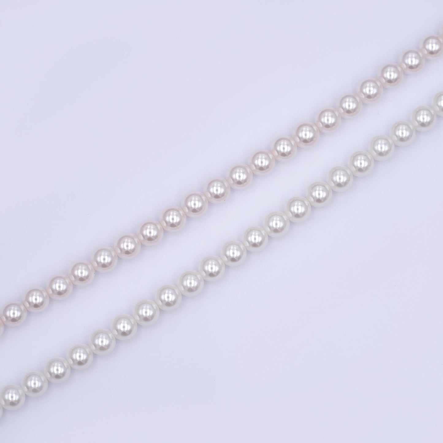 7mm Round Shell Pearl Bead Strand High Luster Synthetic Pearls for Jewelry Making, Necklace & Bracelet Craft Supplies Colorful Beads WA2990