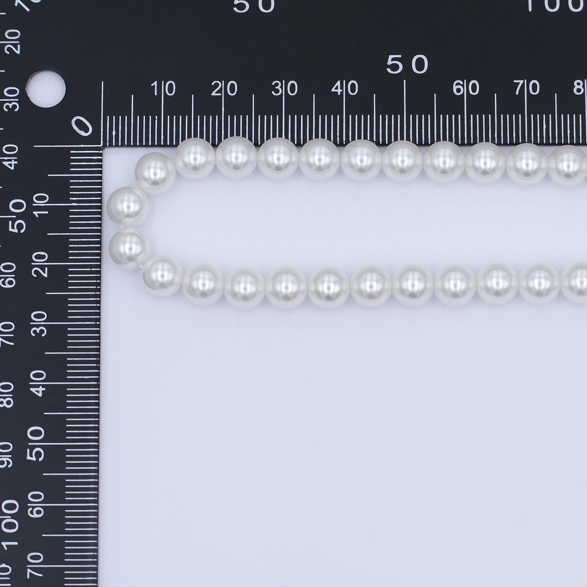 7mm Round Shell Pearl Bead Strand High Luster Synthetic Pearls for Jewelry Making, Necklace & Bracelet Craft Supplies Colorful Beads WA2990