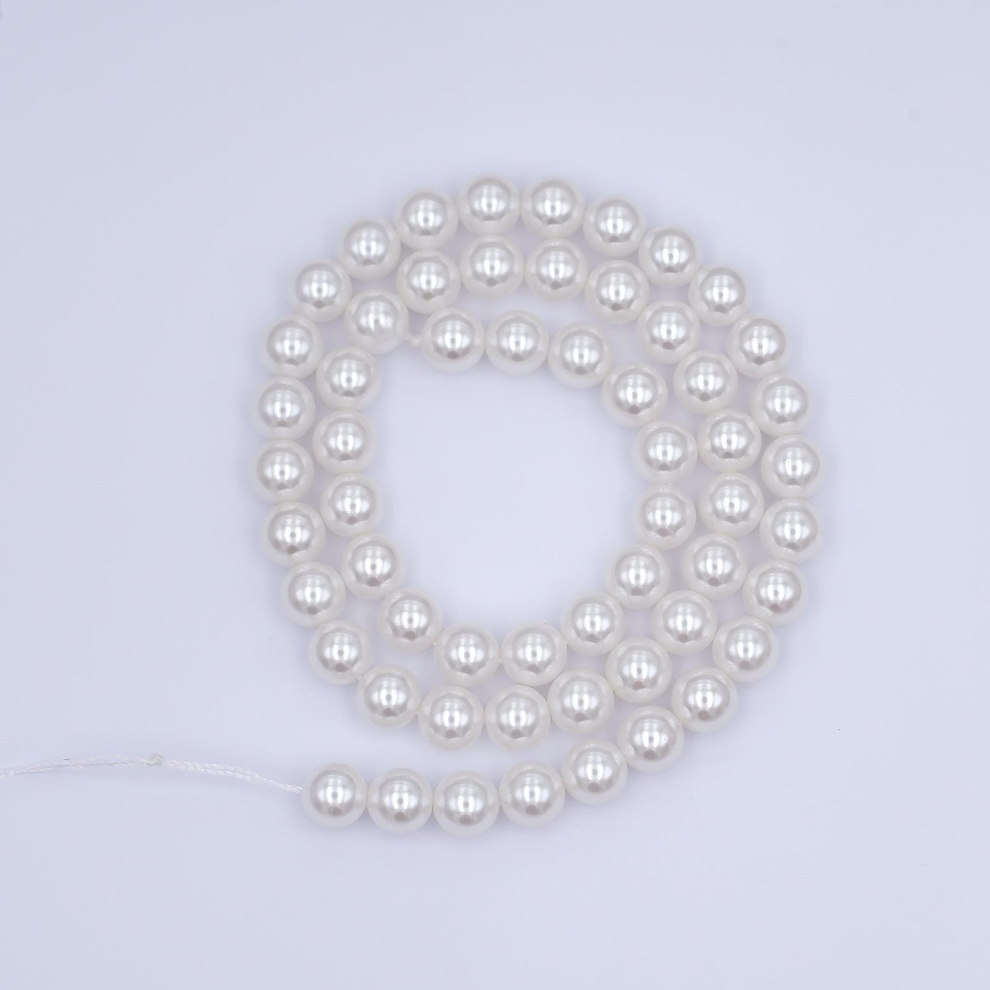 7mm Round Shell Pearl Bead Strand High Luster Synthetic Pearls for Jewelry Making, Necklace & Bracelet Craft Supplies Colorful Beads WA2990