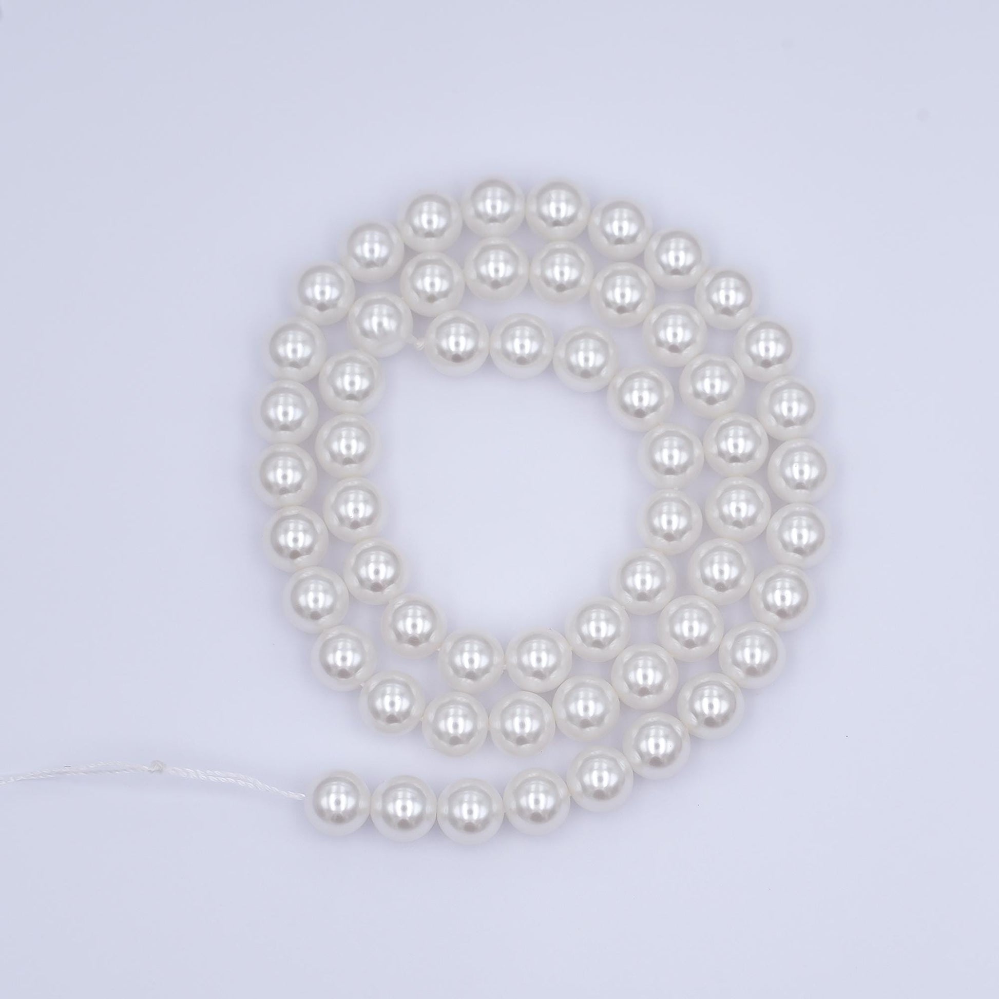 7mm Round Shell Pearl Bead Strand High Luster Synthetic Pearls for Jewelry Making, Necklace & Bracelet Craft Supplies Colorful Beads WA2990