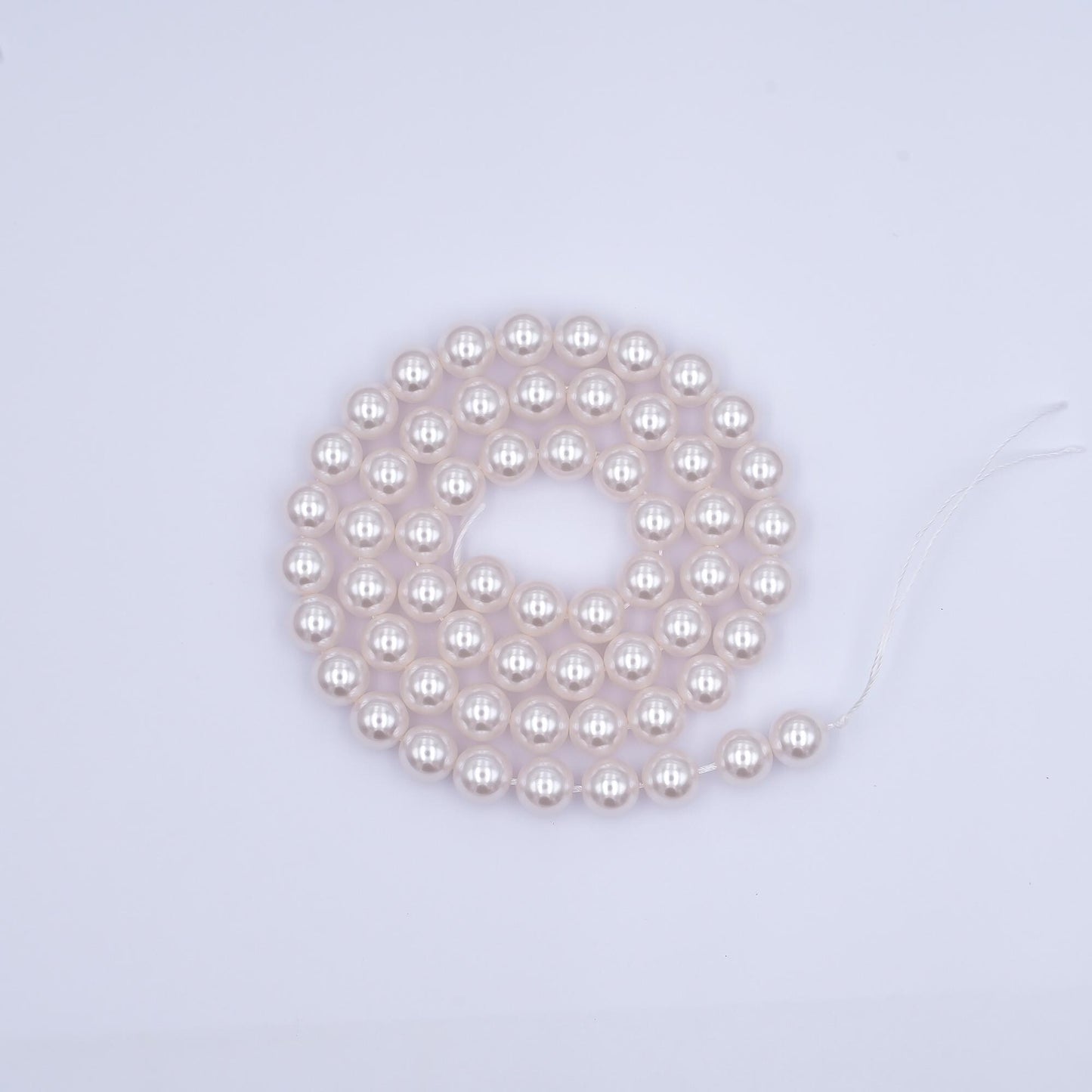 7mm Round Shell Pearl Bead Strand High Luster Synthetic Pearls for Jewelry Making, Necklace & Bracelet Craft Supplies Colorful Beads WA2990