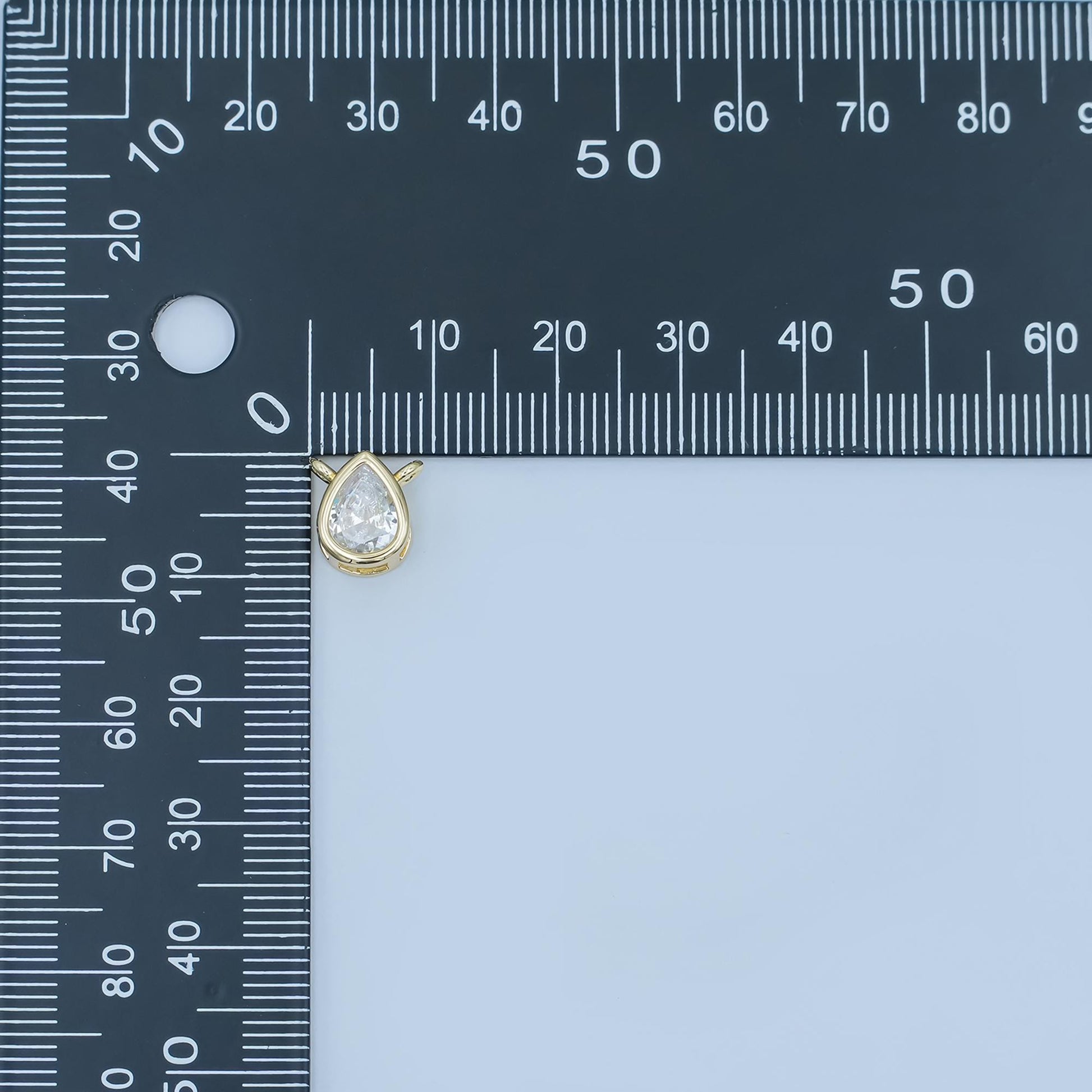 Mini gold tear drop centerpiece charm Bezel Cut teardrop Charm Connector for necklace bracelet component Y-013