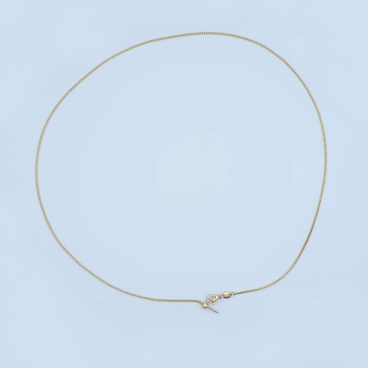 Dainty Threader Box Chain adjustable necklace ready to wear 24k gold filled necklace 1.1mm dainty chain for jewelry making with charm WA3052