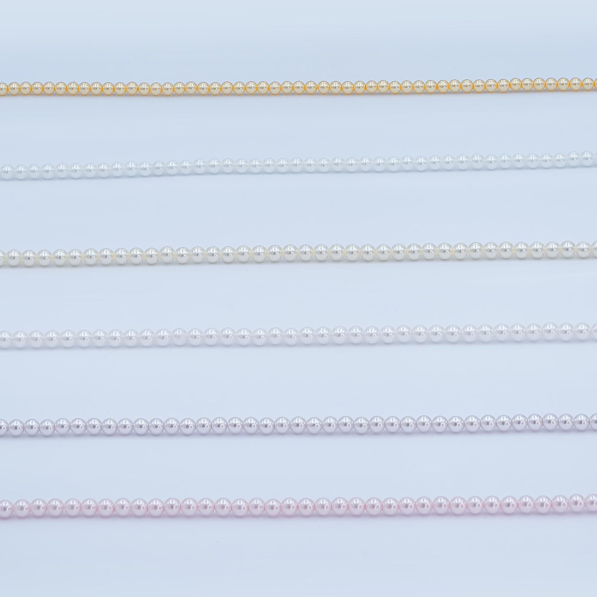 3mm Round Shell Pearl Bead Strand High Luster Synthetic Pearls for Jewelry Making, Necklace & Bracelet Craft Supplies Colorful Beads WA2986