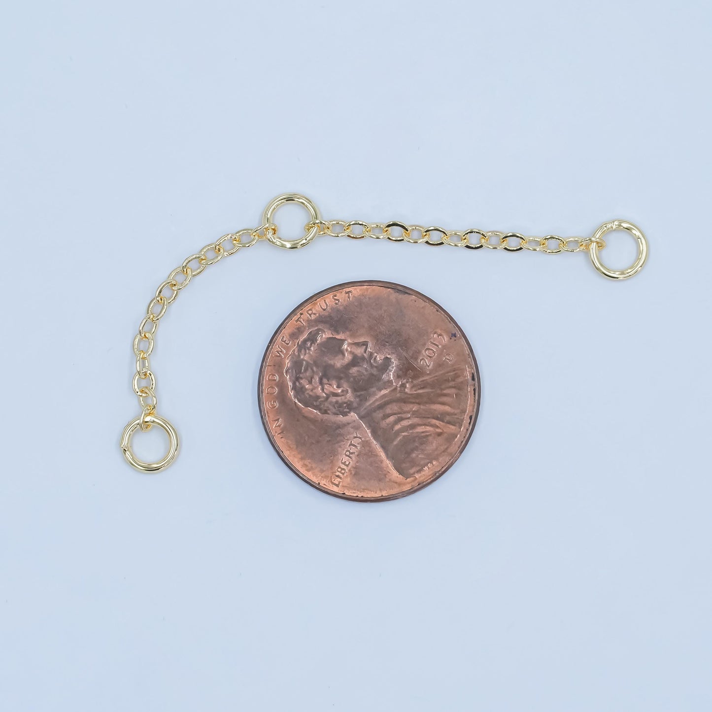 2.5 inch Gold Cable chain extender for necklace bracelet supply component findings Z-1118