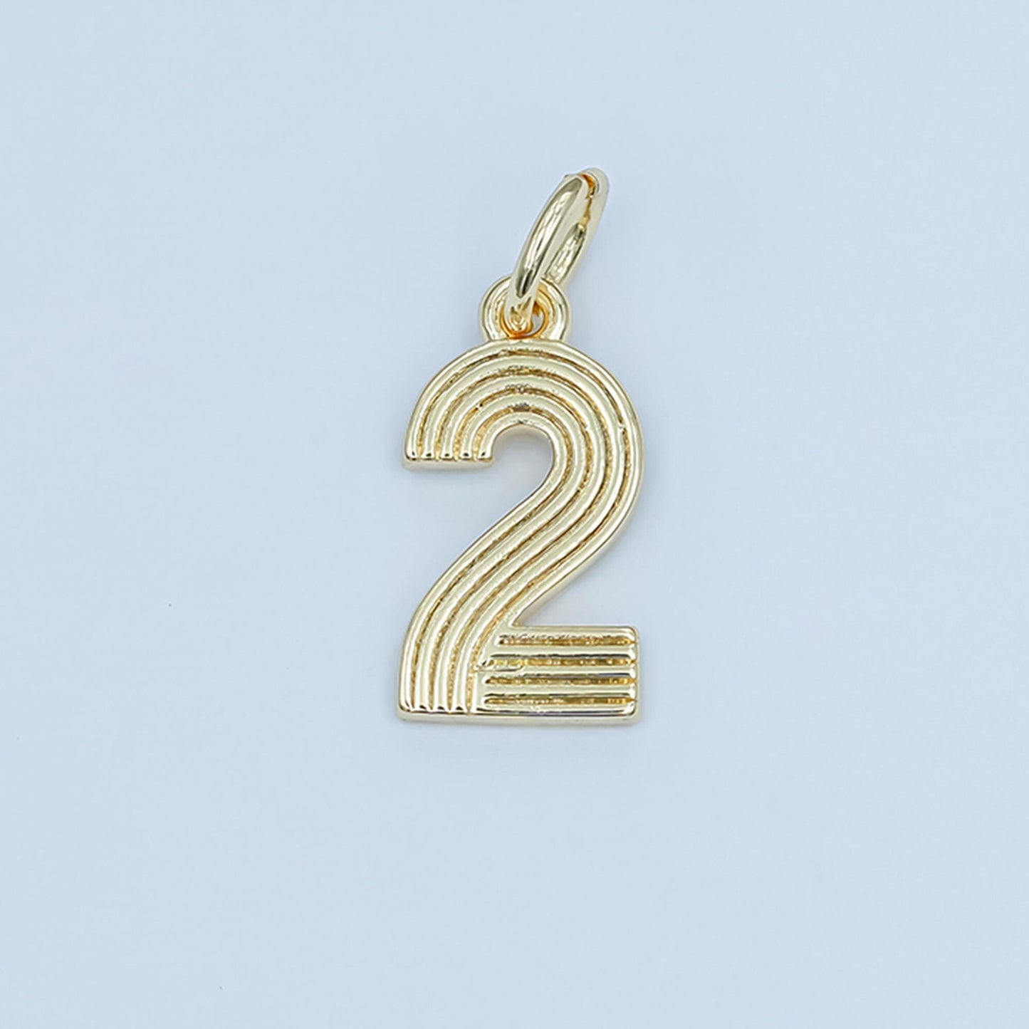 24K Gold Filled Groovy Disco Number Numerology Charm Birthday Varsity Jewelry | M617 - M621