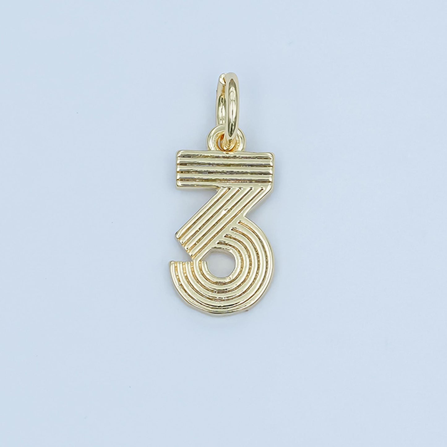 24K Gold Filled Groovy Disco Number Numerology Charm Birthday Varsity Jewelry | M617 - M621