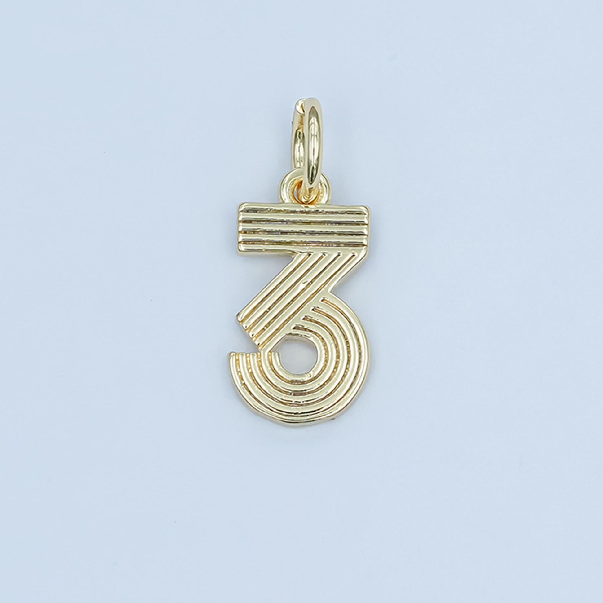 24K Gold Filled Groovy Disco Number Numerology Charm Birthday Varsity Jewelry | M617 - M621