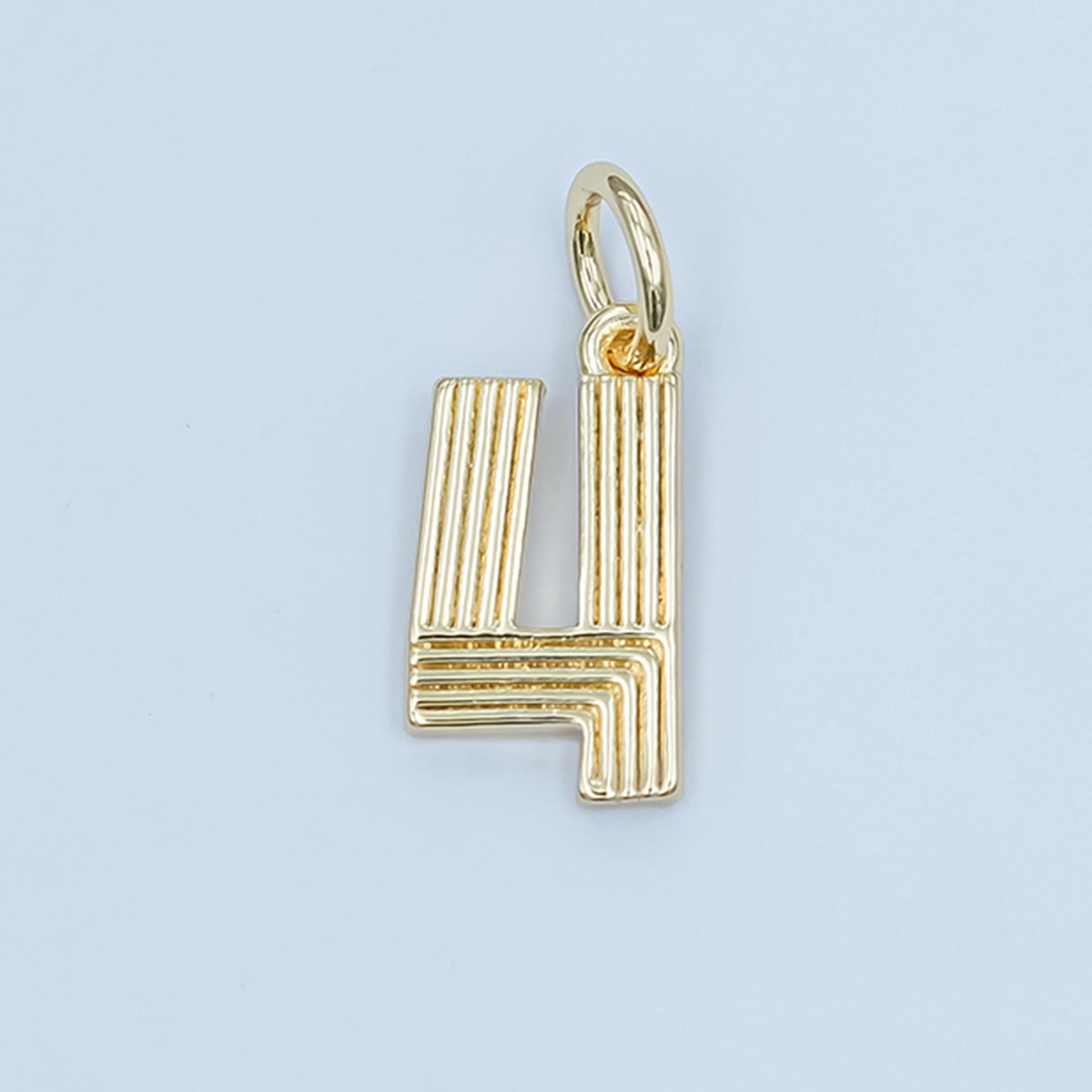24K Gold Filled Groovy Disco Number Numerology Charm Birthday Varsity Jewelry | M617 - M621