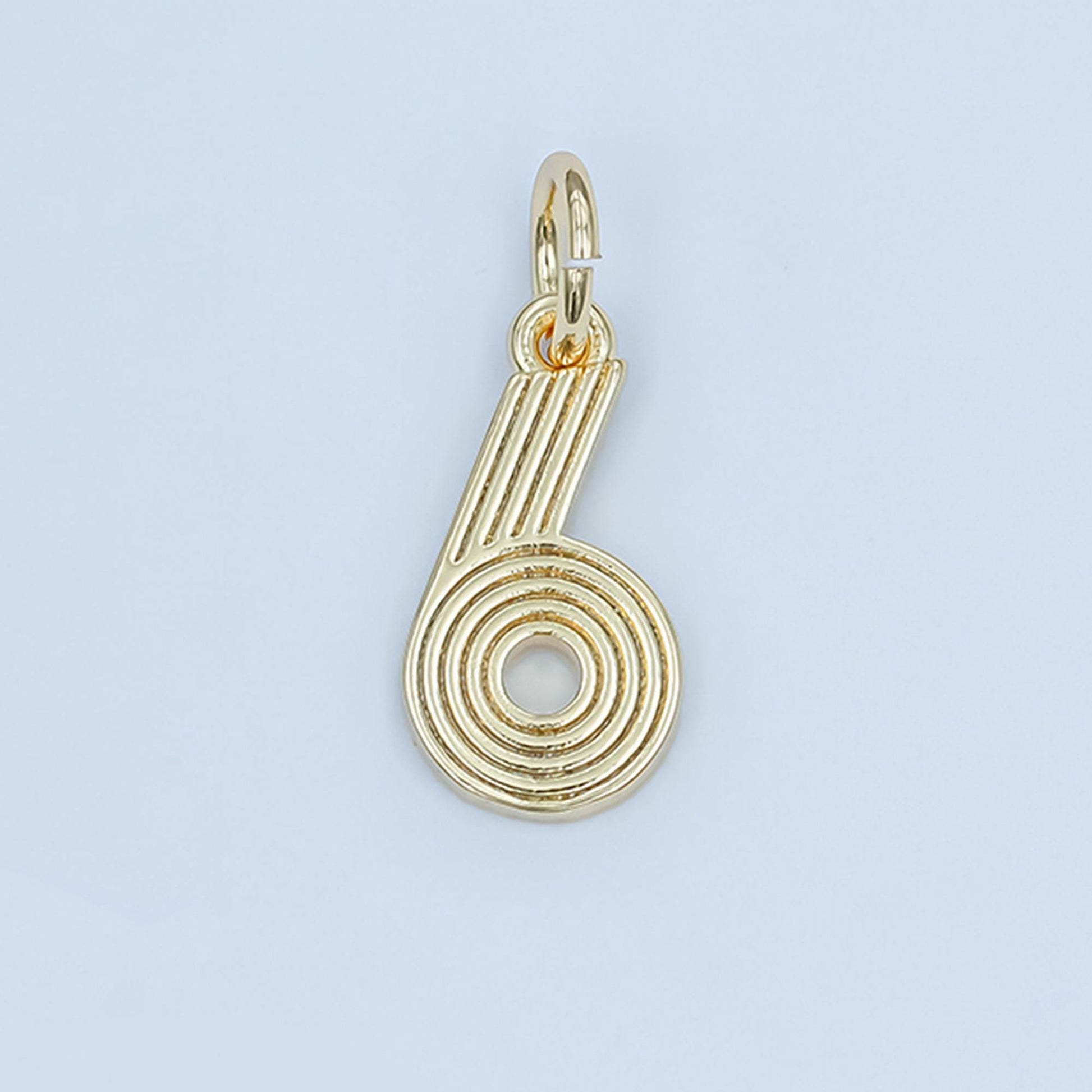 24K Gold Filled Groovy Disco Number Numerology Charm Birthday Varsity Jewelry | M617 - M621