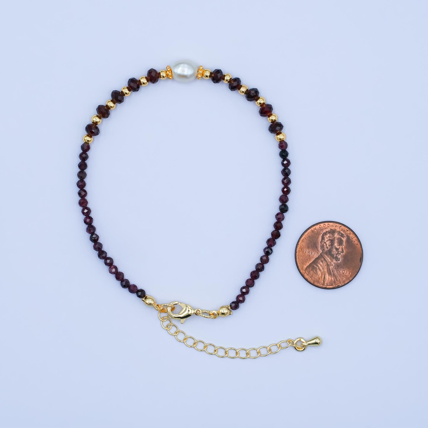 Handcrafted Mix Gemstone Beaded Minimalist Small Glass Beads Bracelet / Anklet 7.7 inch + 2 inch Waterproof Layer Summer Jewelry WA2892