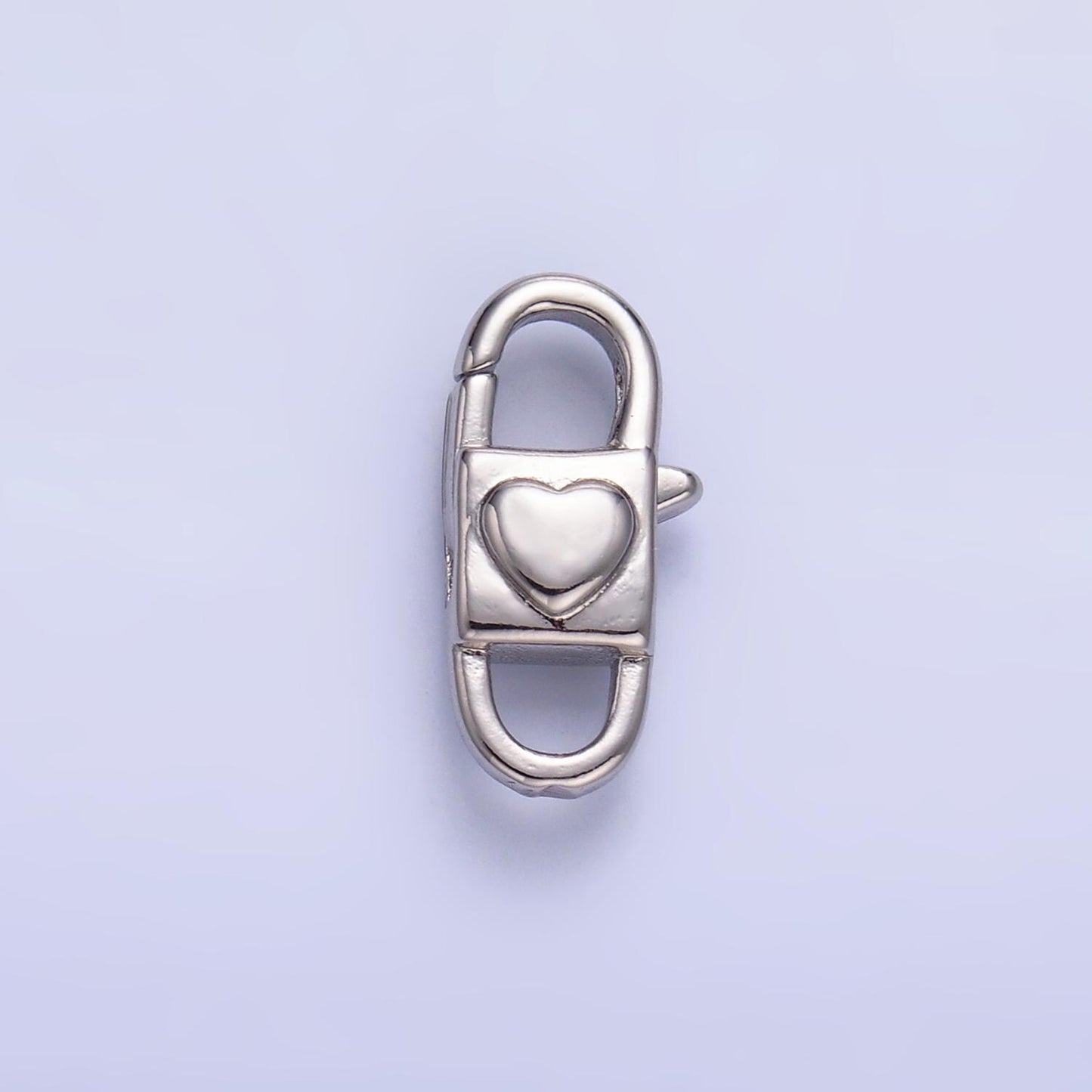 14k gold fileld small rectangular lobster clasp - unique square with Heart Design style for end clasp necklace bracelet component Z-1081