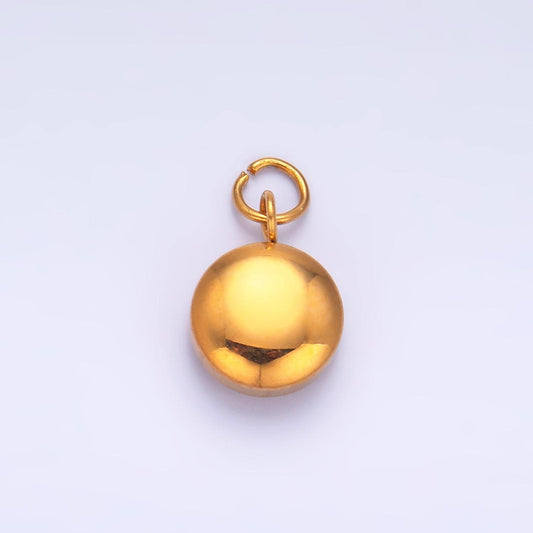 Mini PVD Gold Stainless Steel Button Ball Charm Geometric Jewelry Making Supply Tarnish Free | P-756