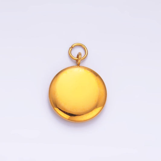 Mini PVD Gold Stainless Steel Mini Tag Charm Round Jewelry Making Supply Tarnish Free | P-758