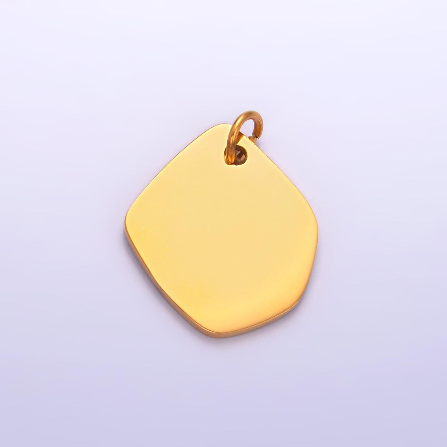 Mini PVD Gold Stainless Steel Mini Tag Charm Abstract Geometric Jewelry Making Supply Tarnish Free | P-784