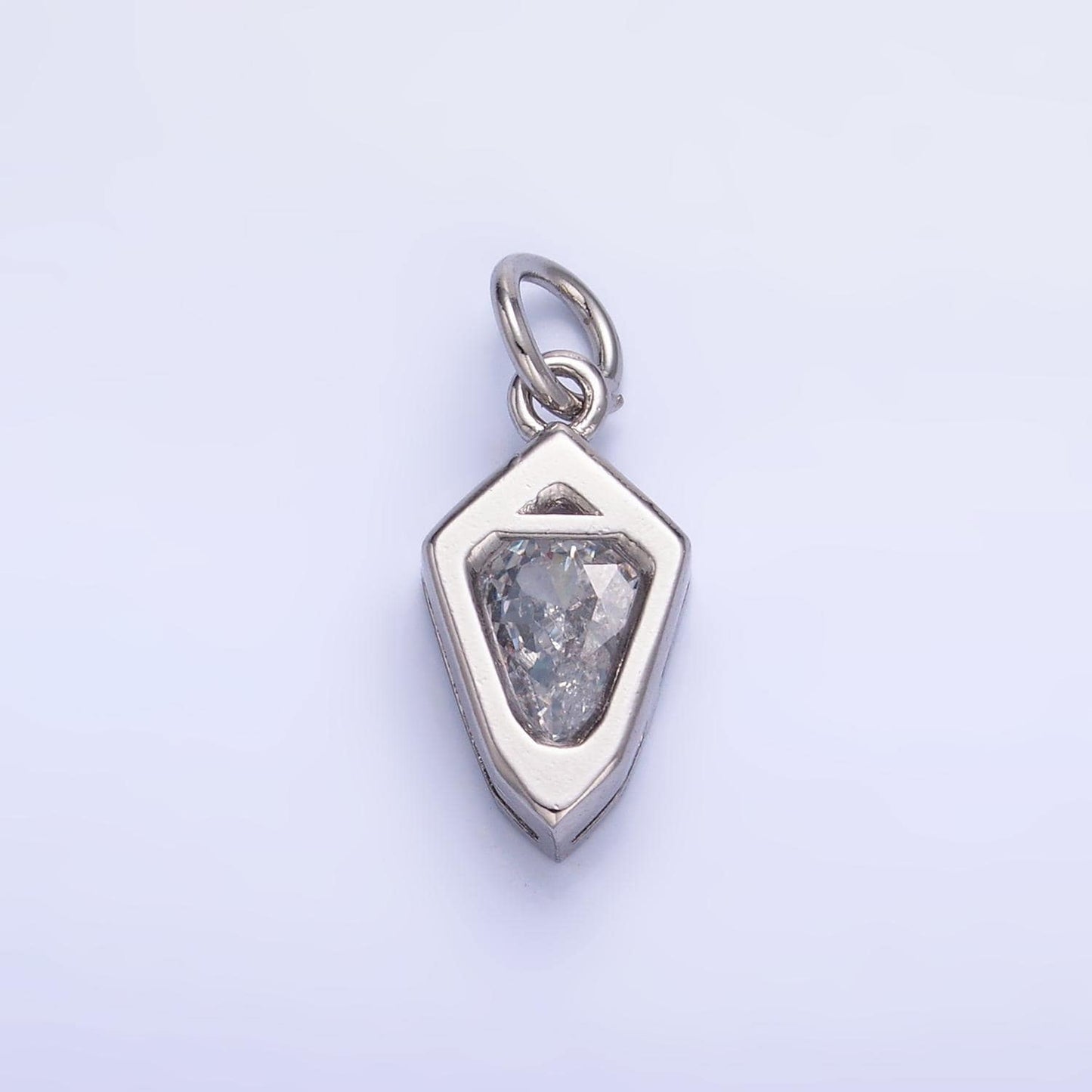 Dainty Pendulum charm gold Spike Jewelry making with clear CZ Stone Jewelry component M-623