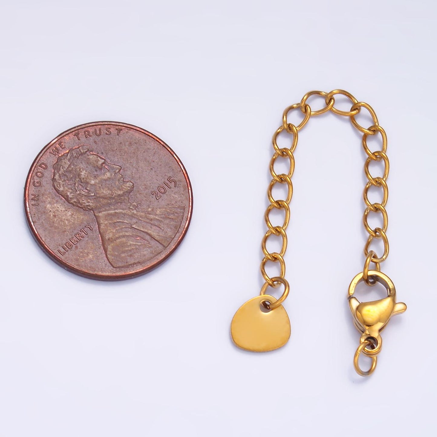 Dainty gold stainless steel chain extender with lobster clasp for bracelet necklace component | Z-1076