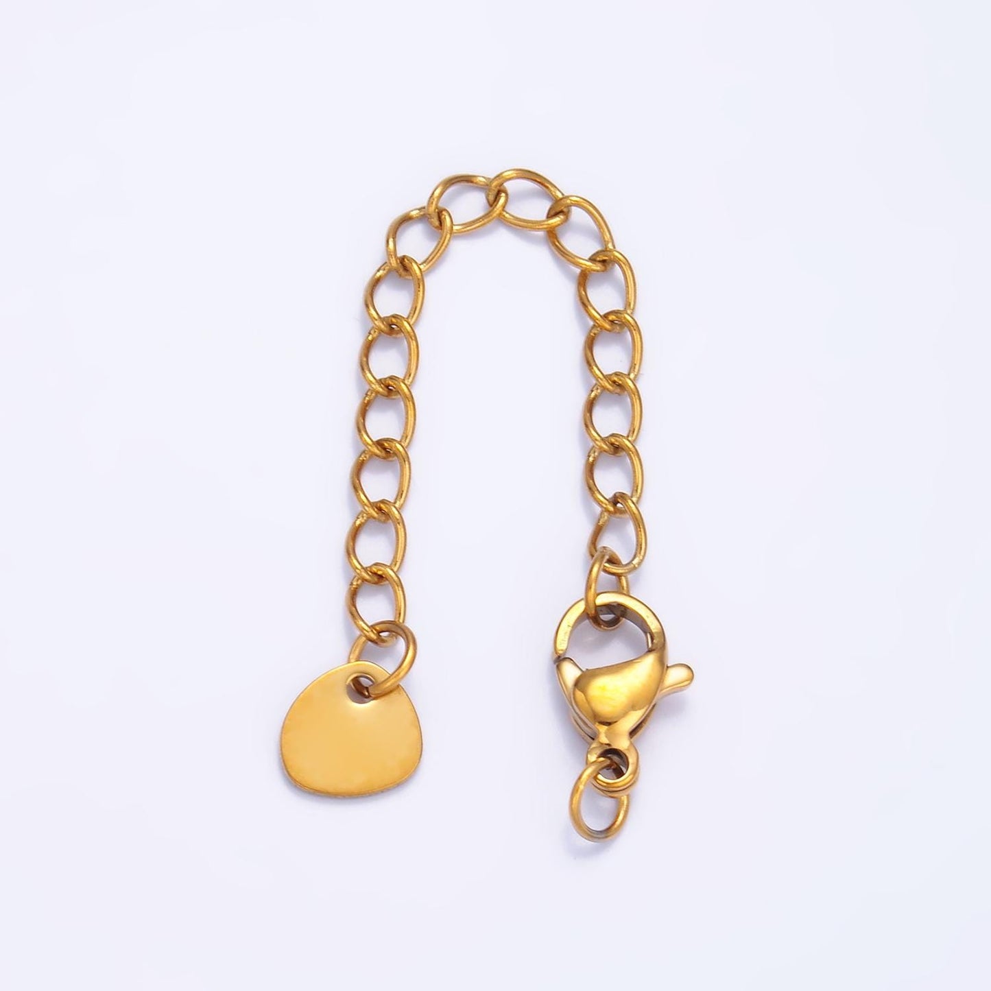 Dainty gold stainless steel chain extender with lobster clasp for bracelet necklace component | Z-1076