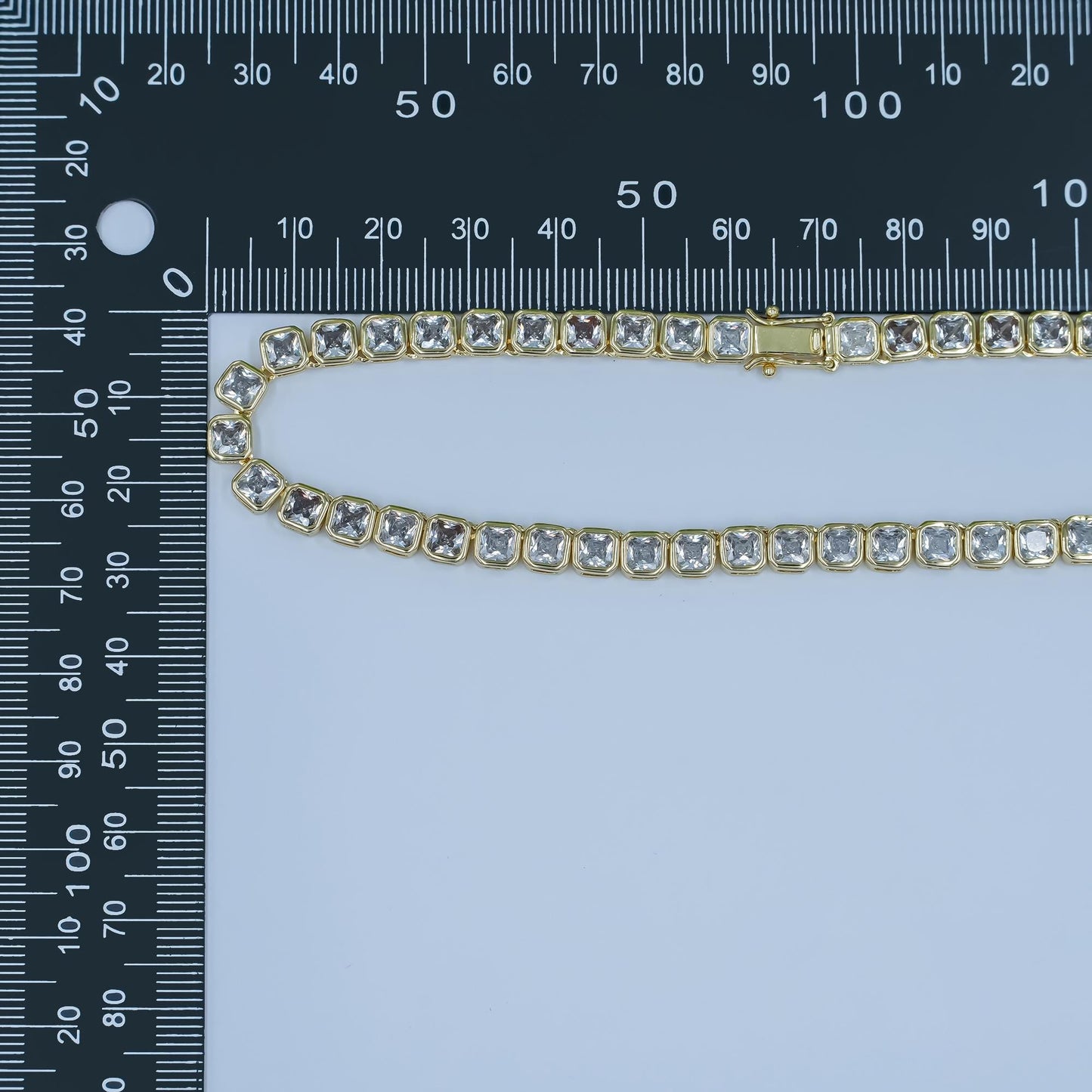 24K Gold Filled tennis choker necklace CZ diamond tennis necklace Clear cubic zirconia stones 16 inch Long | WA-2753