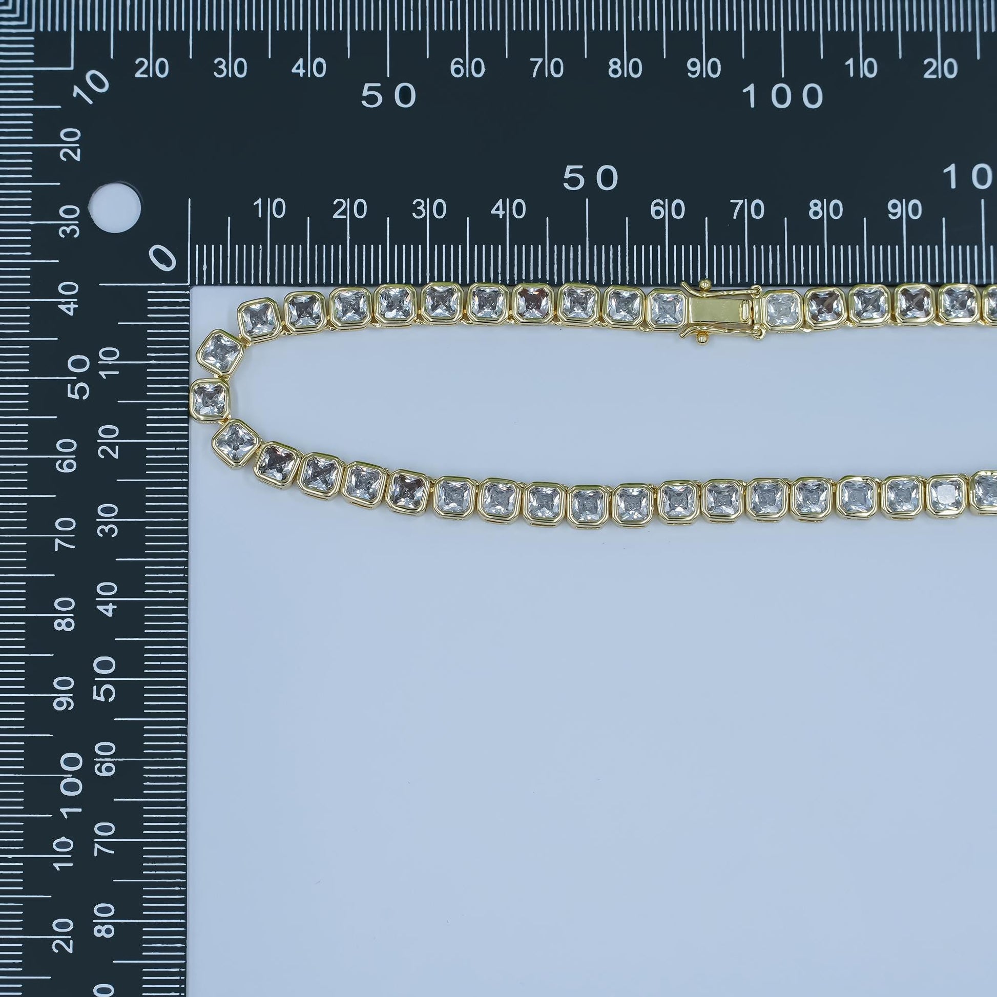 24K Gold Filled tennis choker necklace CZ diamond tennis necklace Clear cubic zirconia stones 16 inch Long | WA-2753