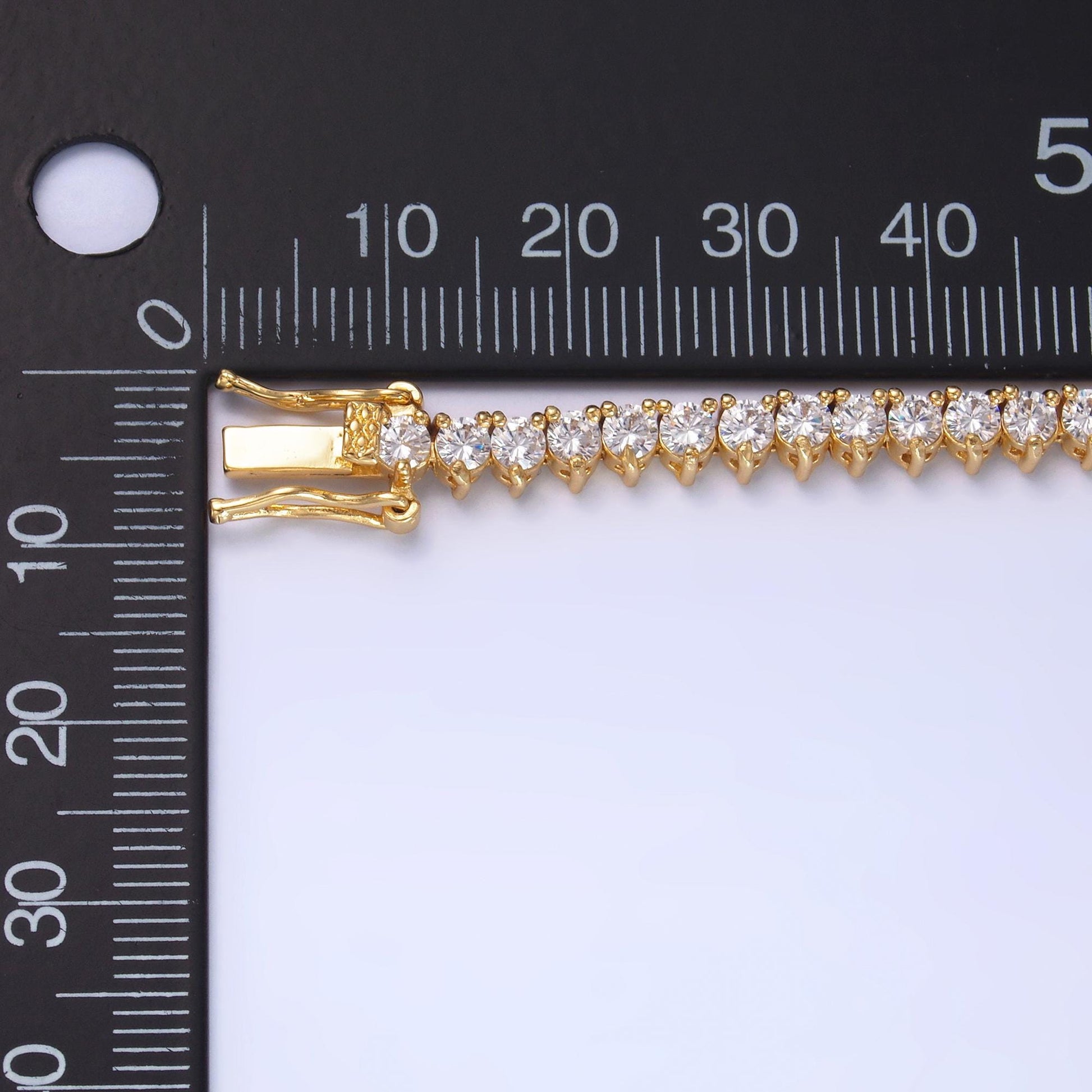 Dainty Round CZ Tennis Bracelet, Gold Tennis Bracelet, Cubic Zirconia Tennis Bracelet 7 inch wa-3034