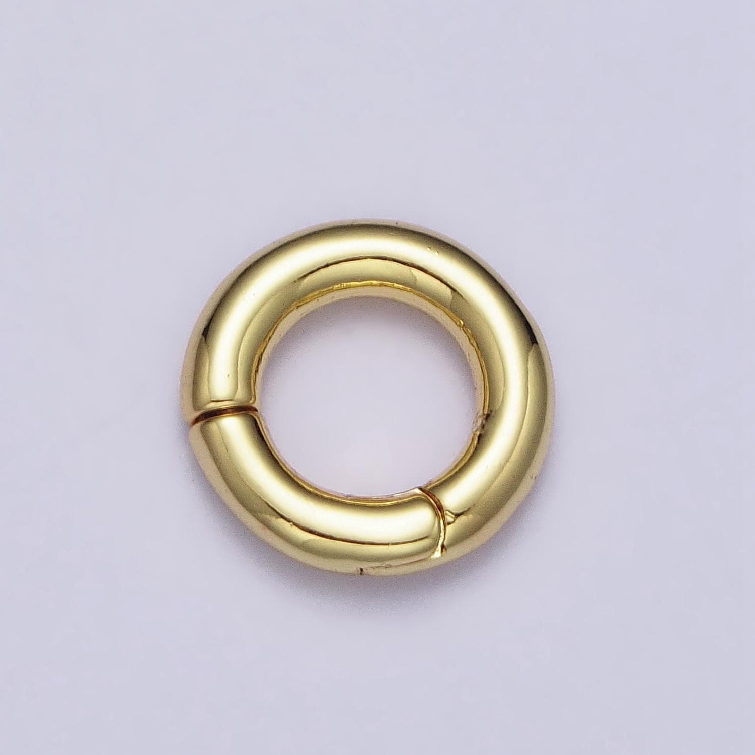 Dainty gold spring gate ring, push gate ring 10, 15 mm round circle ring charm holder gold clasp for jewelry clasp z-340
