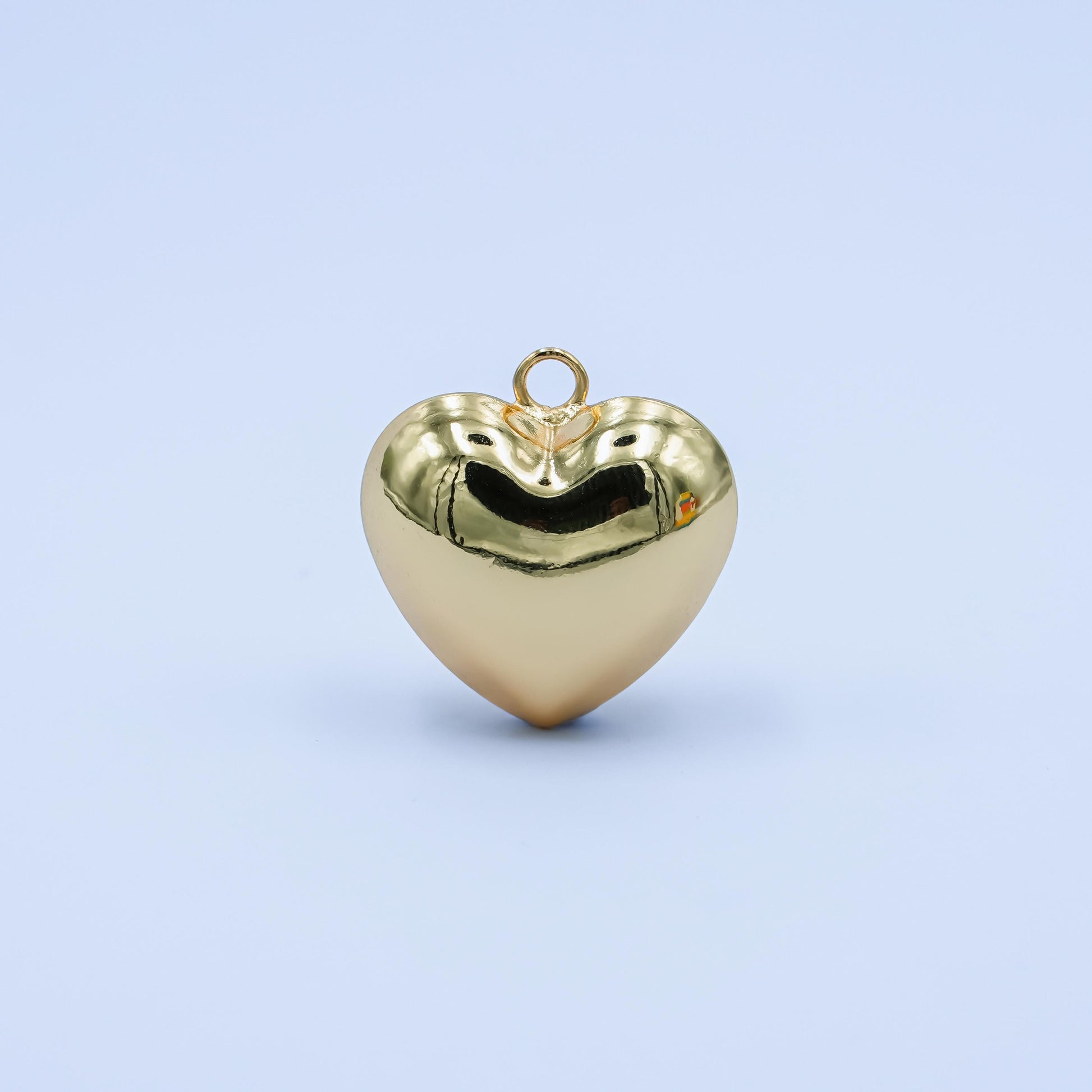 Mini gold Puffy heart charm Love pendant for necklace bracelet earring component M-180