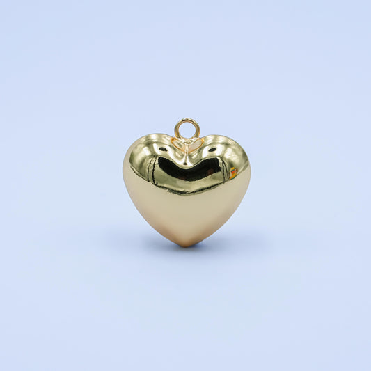 Mini gold Puffy heart charm Love pendant for necklace bracelet earring component M-180