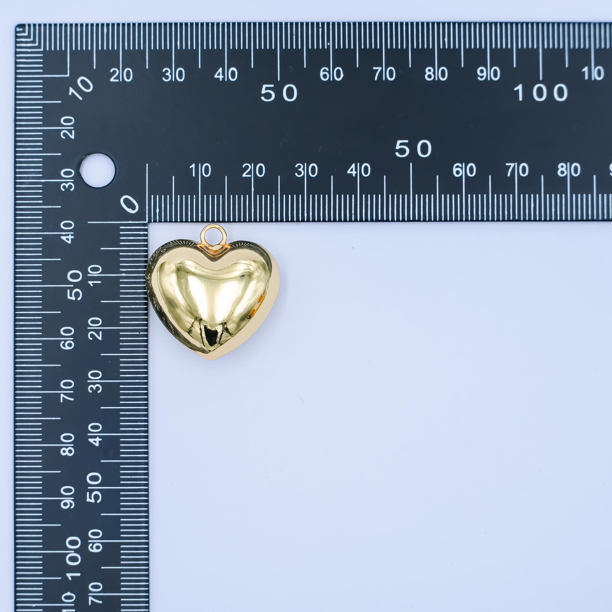 Mini gold Puffy heart charm Love pendant for necklace bracelet earring component M-180