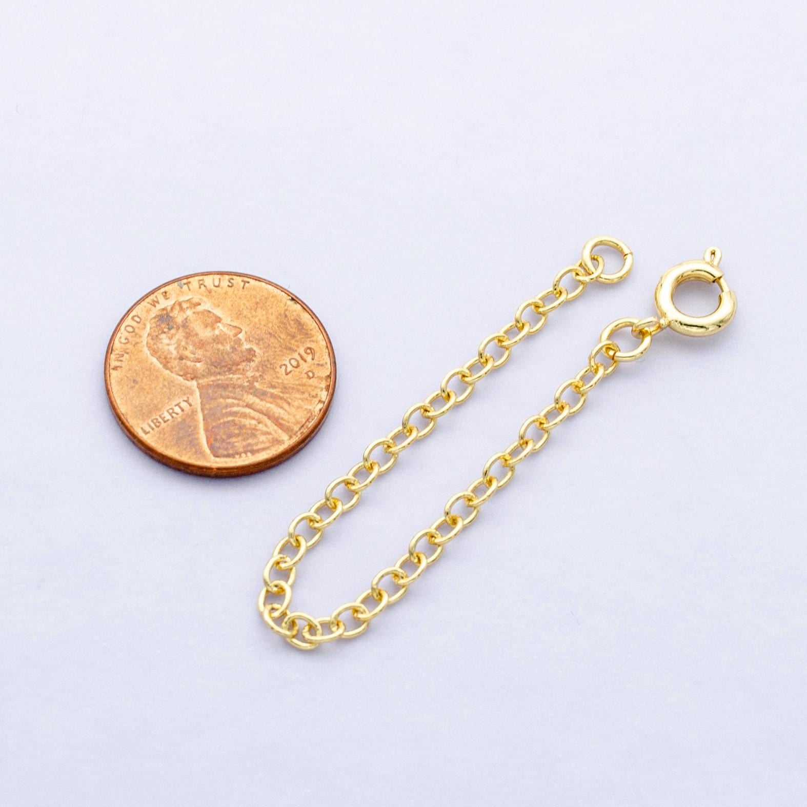 4inches Gold filled chain extender for necklace bracelet supply component findings extenders w/ heart charm, Z-1106