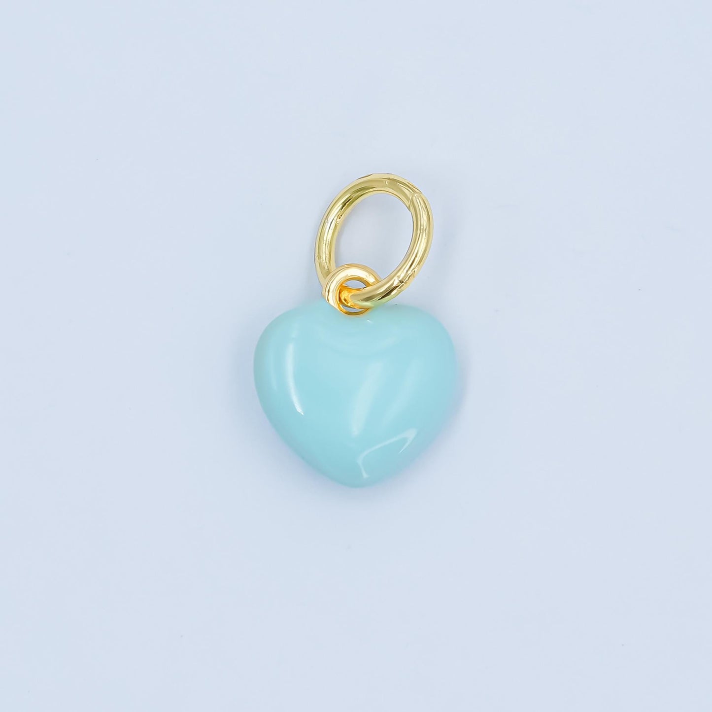 Mini 18K Gold Filled Enamel Heart Charm Cute Puffy Heart Pastel Pendant for DIY Jewelry, Bracelets, Necklaces, and Craft Supplies N-079