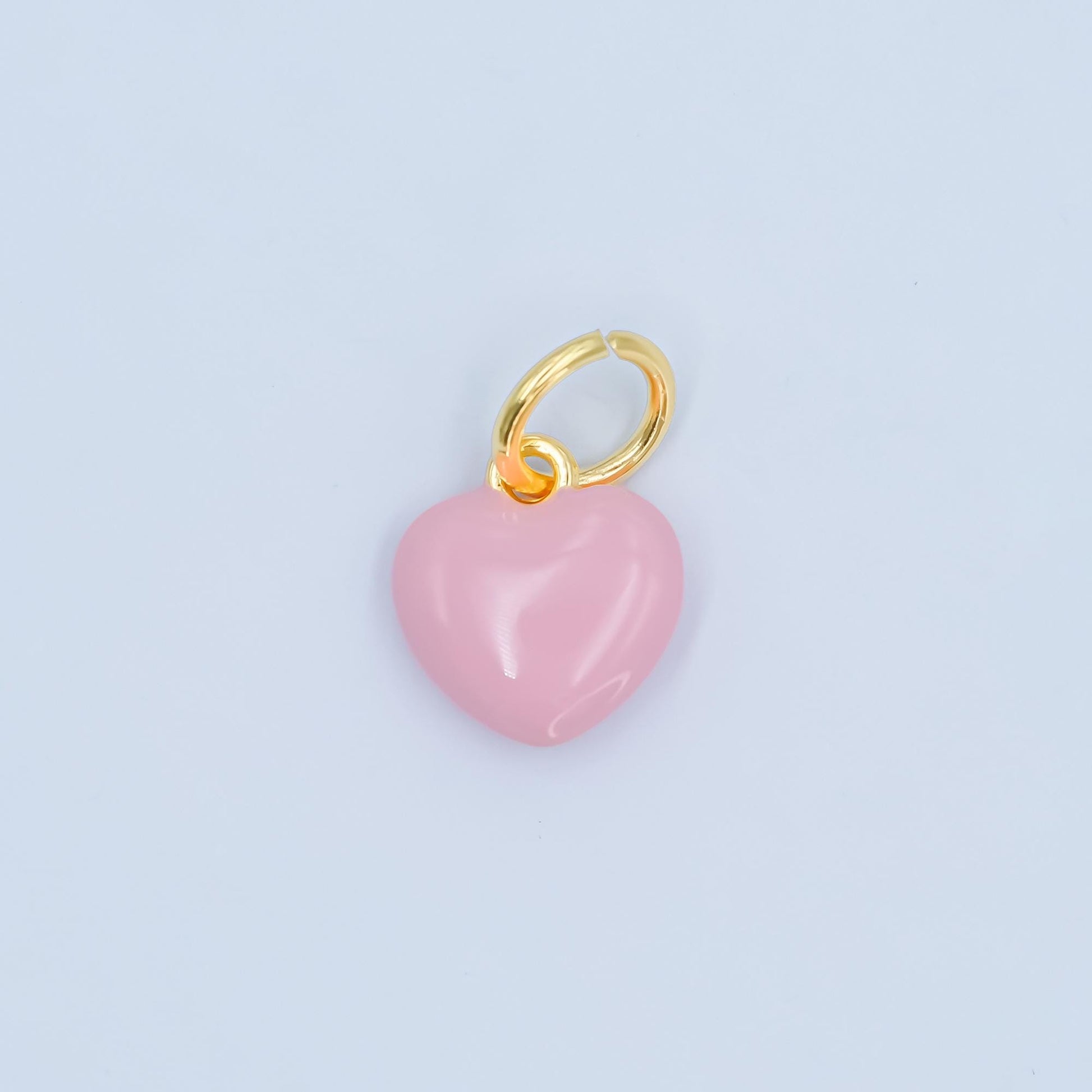 Mini 18K Gold Filled Enamel Heart Charm Cute Puffy Heart Pastel Pendant for DIY Jewelry, Bracelets, Necklaces, and Craft Supplies N-079