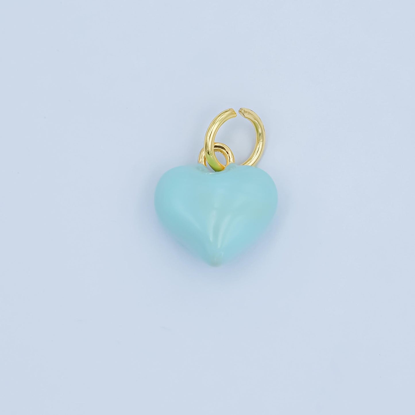 Dainty 18K Gold Filled Enamel Heart Charm Cute Puffy Heart Pastel Pendant for DIY Jewelry, Bracelets, Necklaces, and Craft Supplies N-078