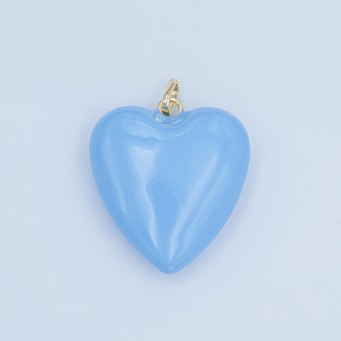 Puffy big Pastel Enamel Charm 18K Gold filled heart charm balloon pendant for statement jewelry making supply | AA-1497
