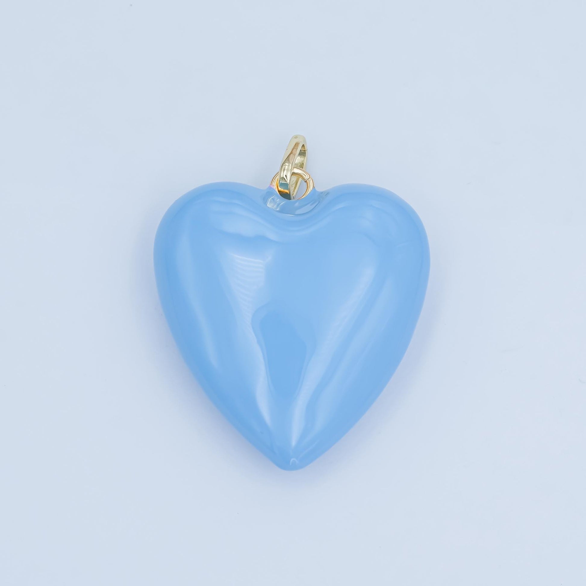 Puffy big Pastel Enamel Charm 18K Gold filled heart charm balloon pendant for statement jewelry making supply | AA-1497