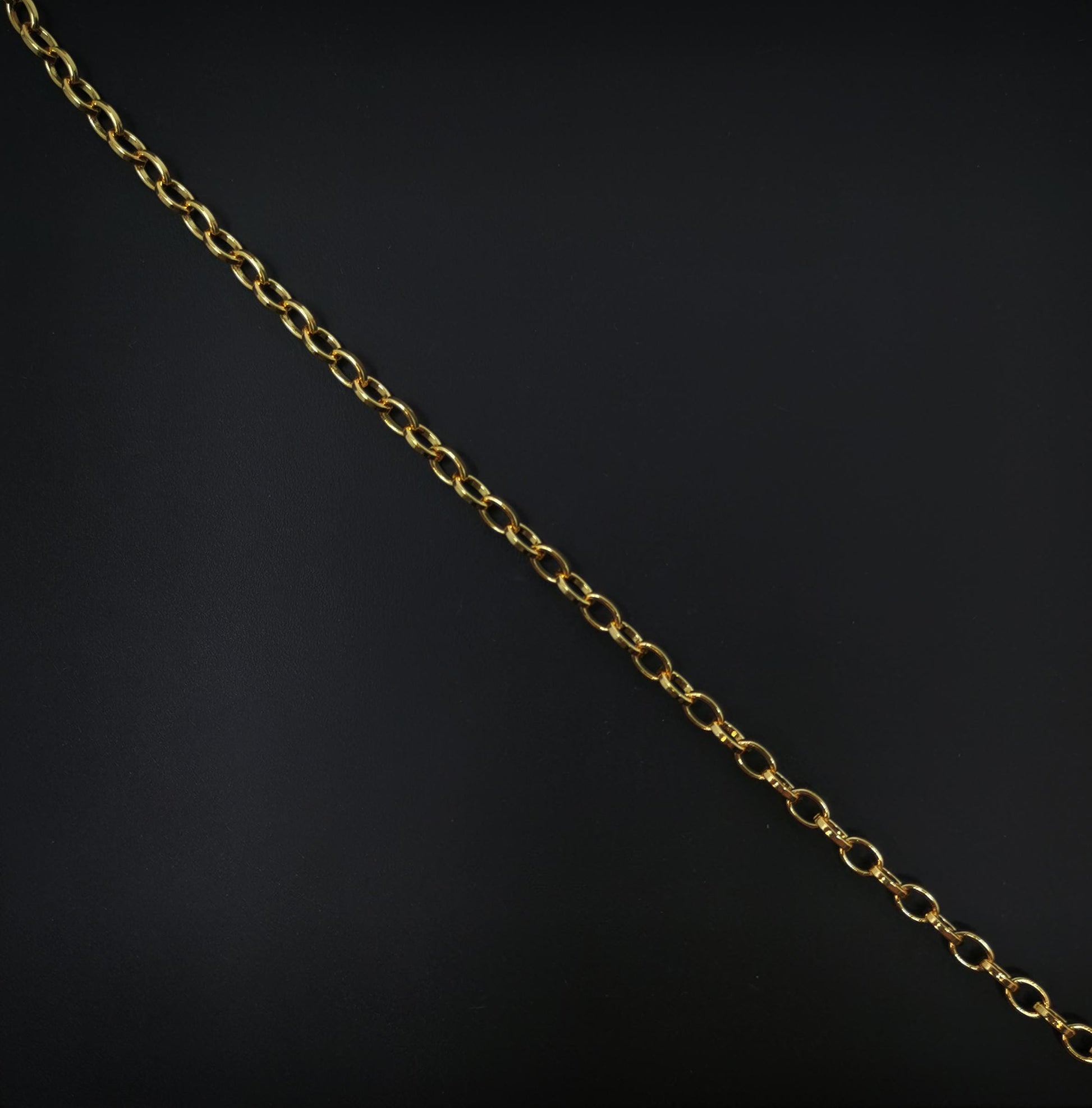 Gold rolo cable chain by yard, oval link chain by foot, wholesale bulk roll chain for jewelry making, width 4.1mm, 62, 196, 201