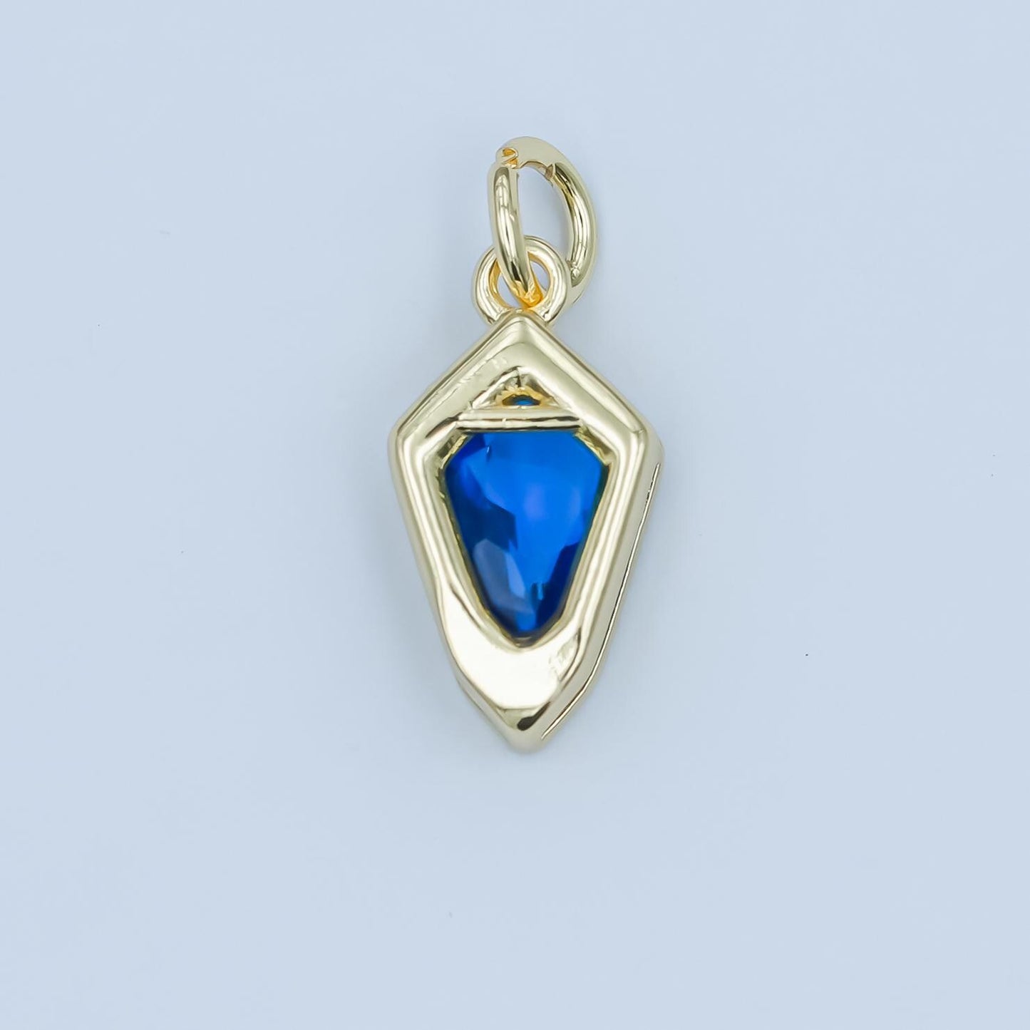 Dainty Birthstone Arrow Tip charm gold Spike Jewelry making with Colorful CZ Stone Jewelry component 14.3 x 7.5 mm | N-110